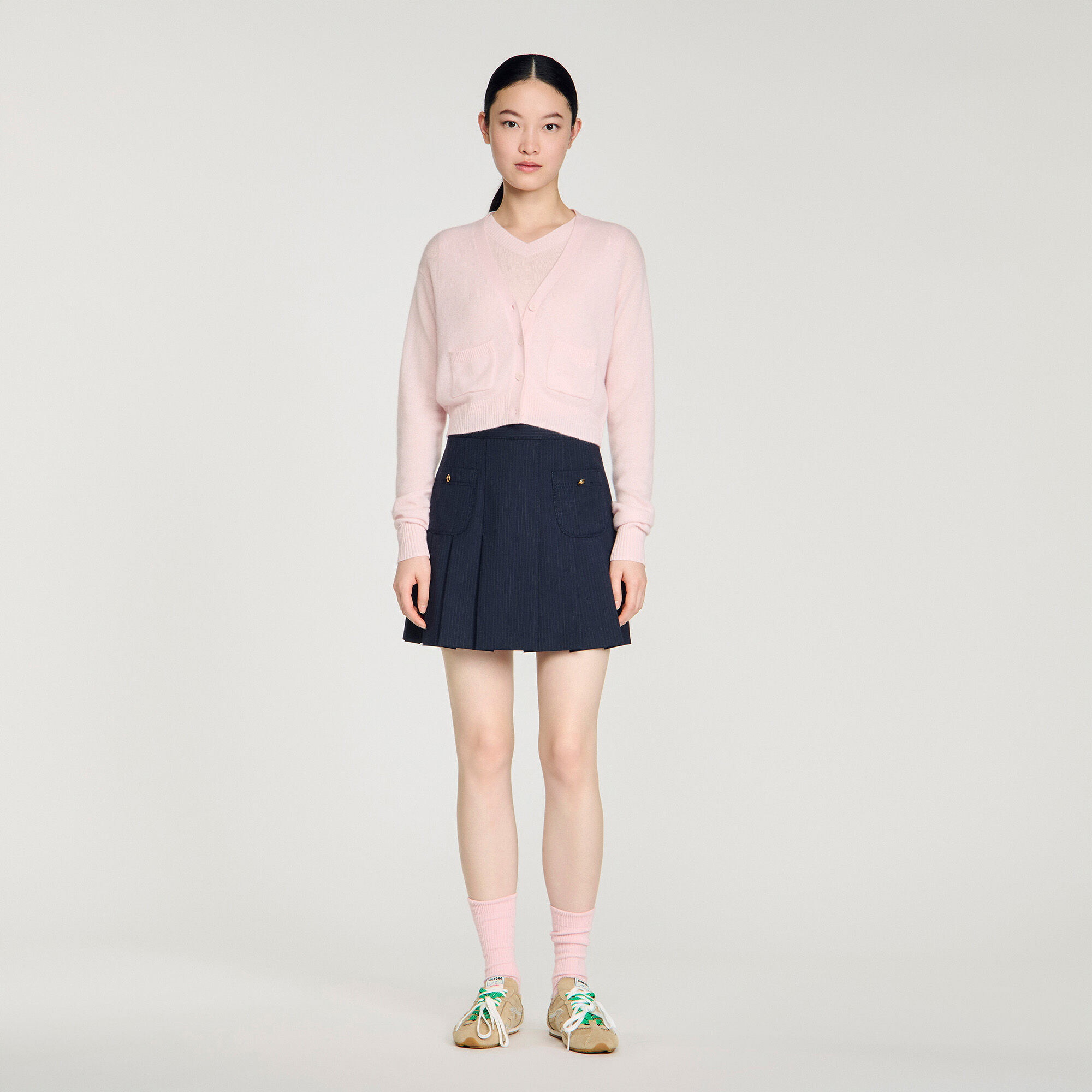 Kurzer Cashmere-Woll-Pullover