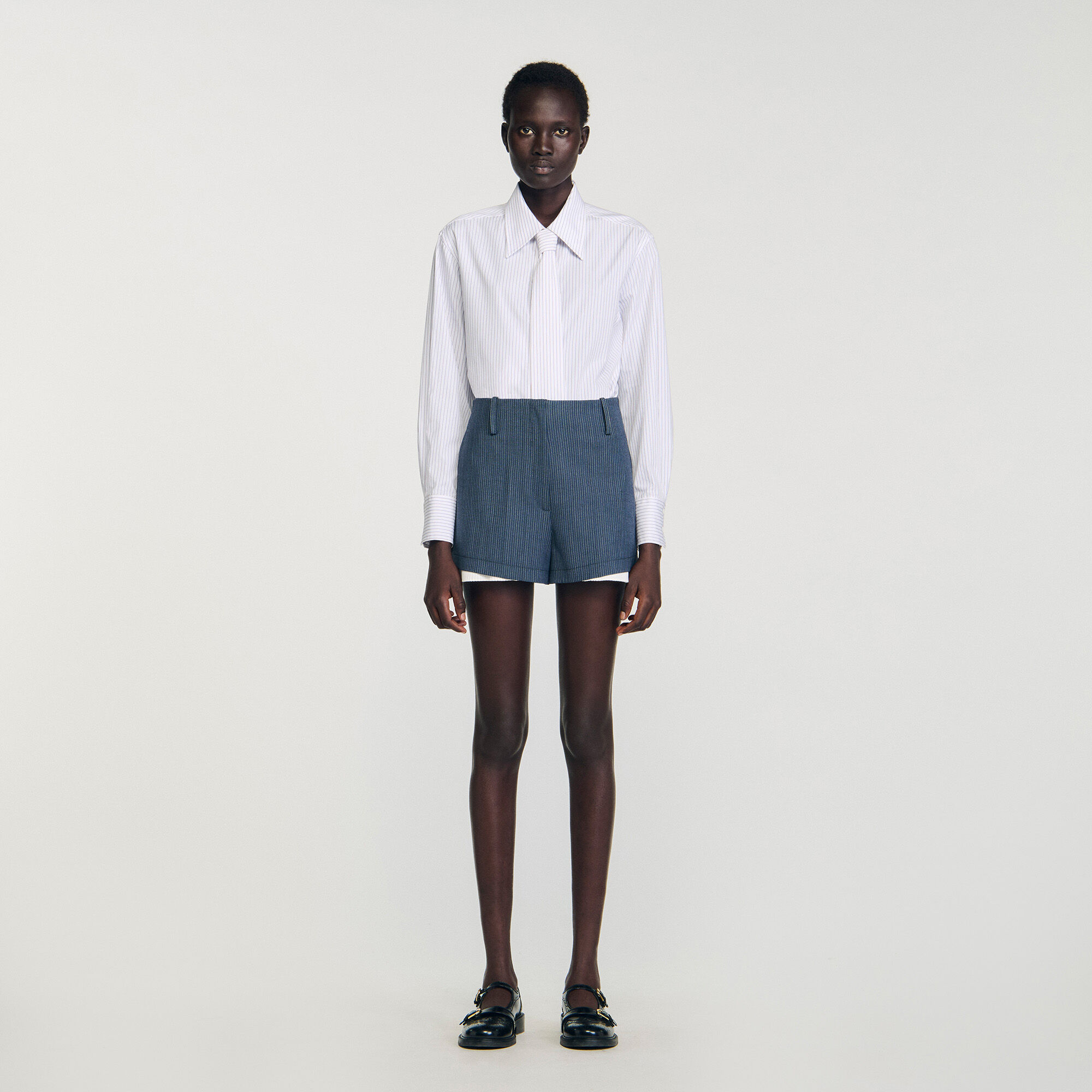 Gestreifte Schichten-Shorts