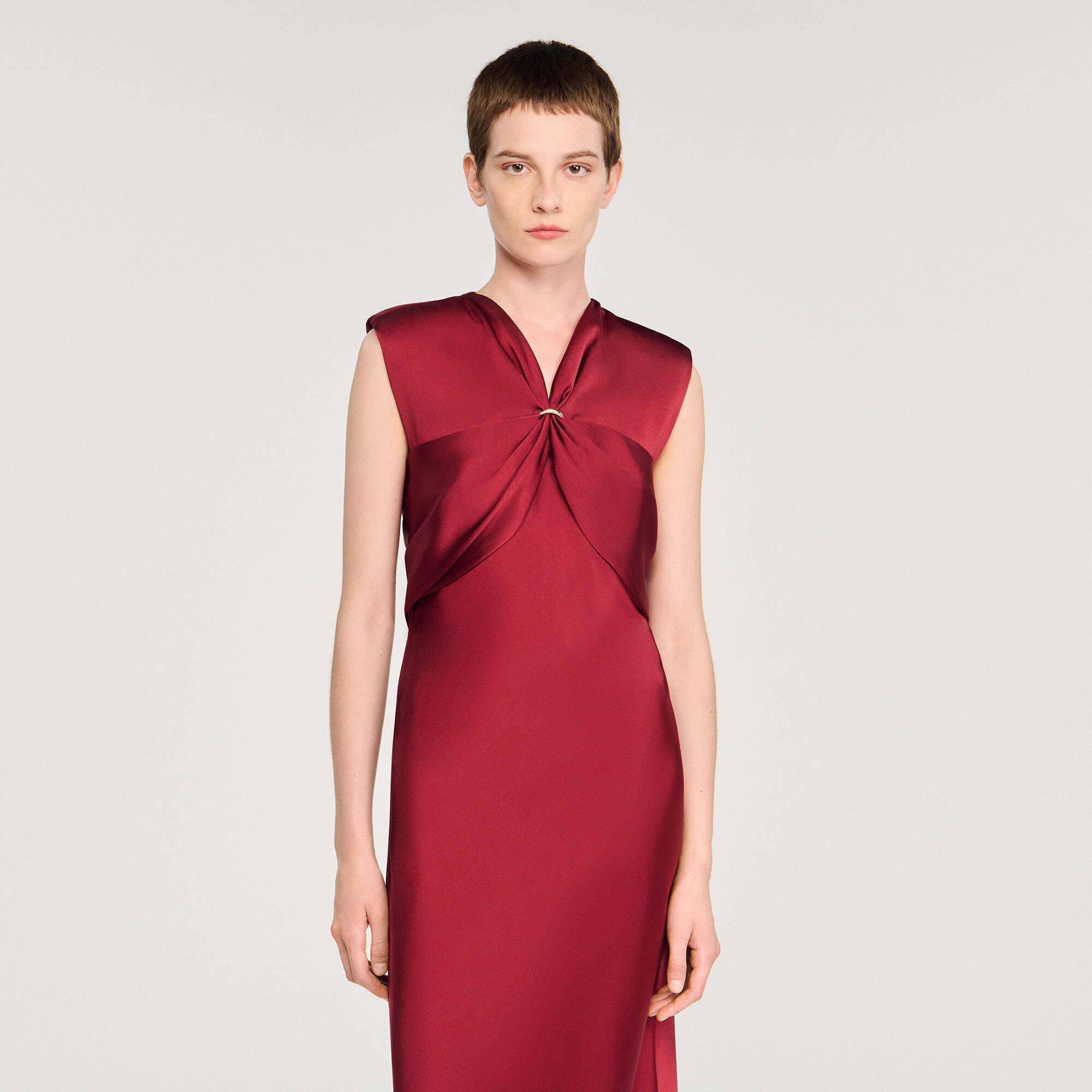 V-Ausschnitt Maxikleid