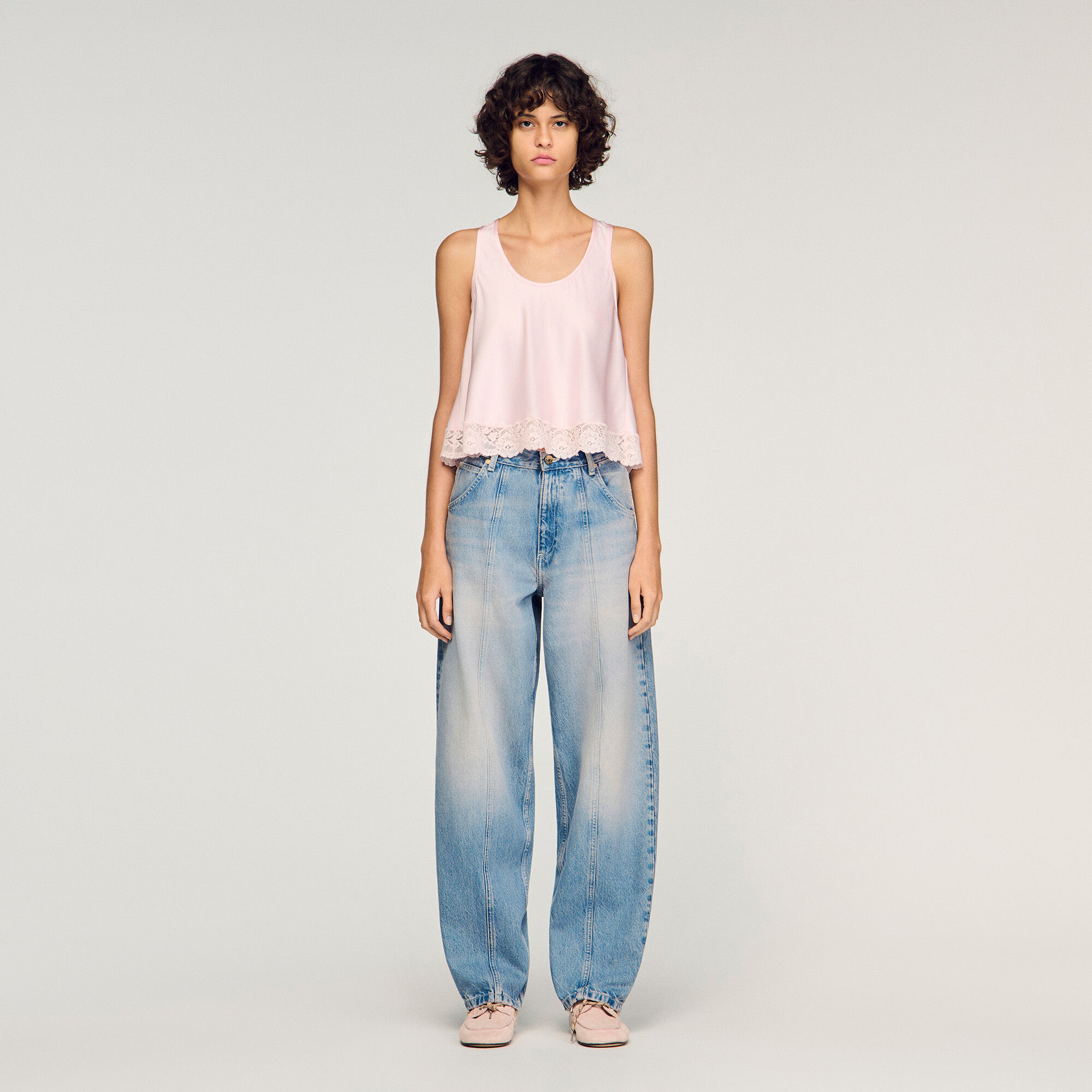 Verwaschene Barrel-Jeans