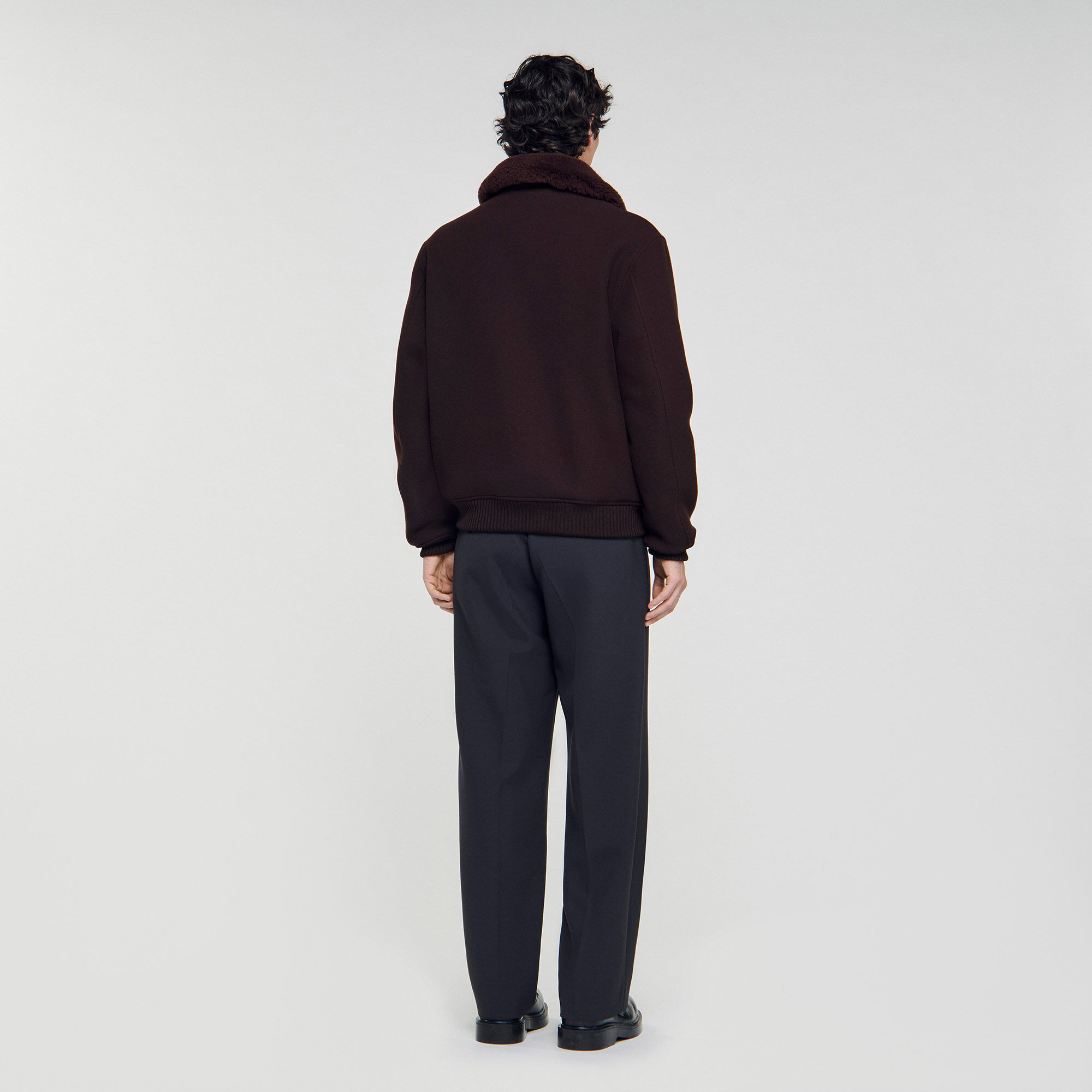 Woll-Fliegerjacke mit Schaffell