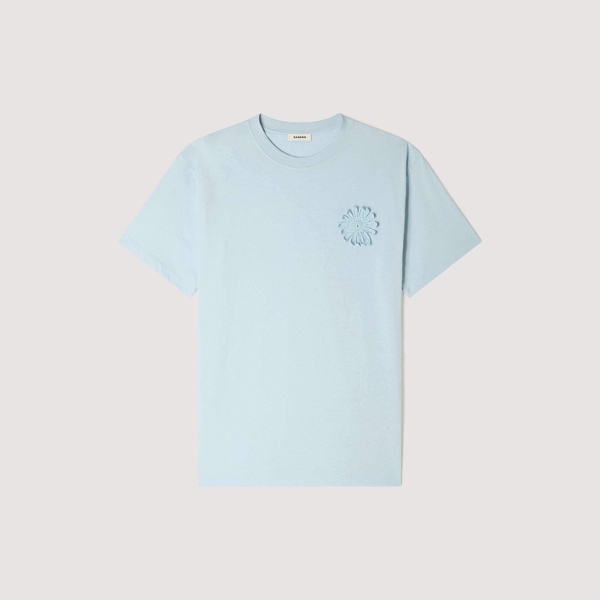 Baumwoll-Strickblumen-T-Shirt