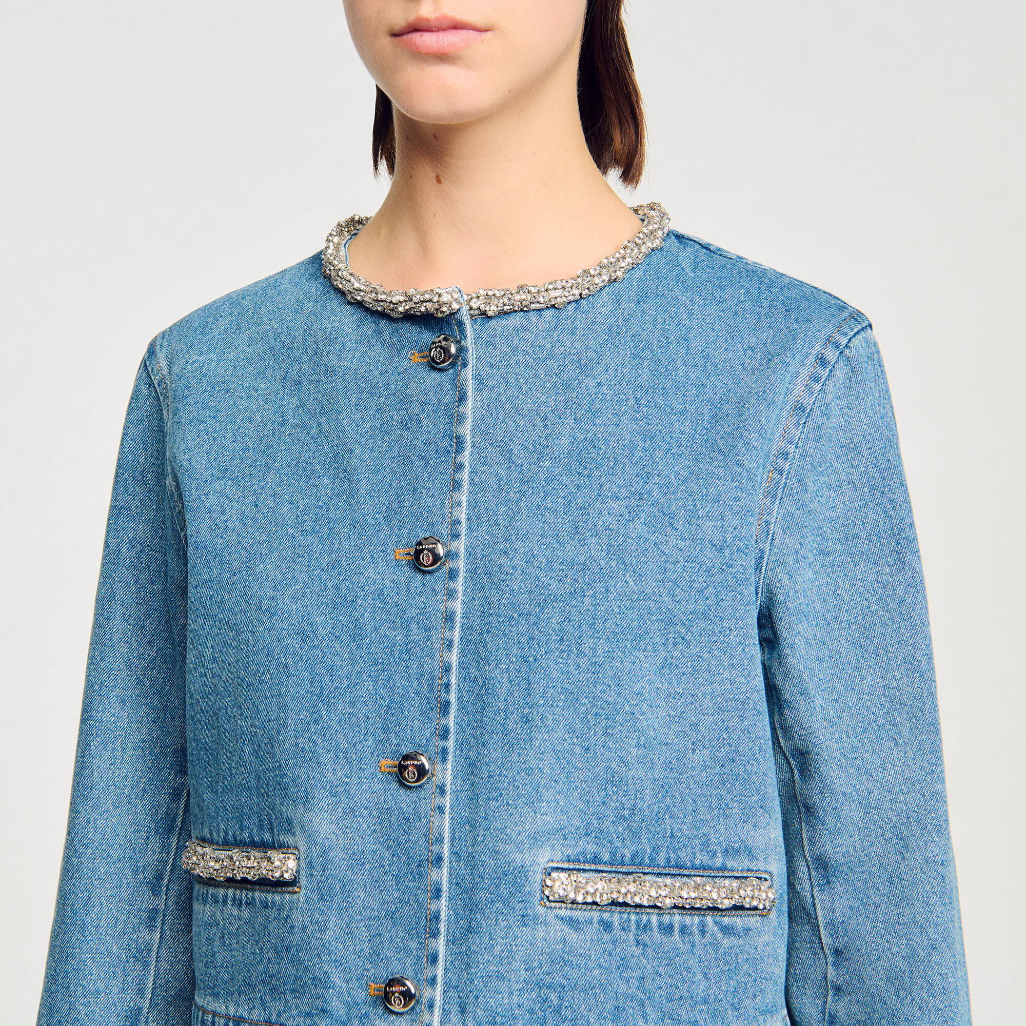 Strass-Denimjacke