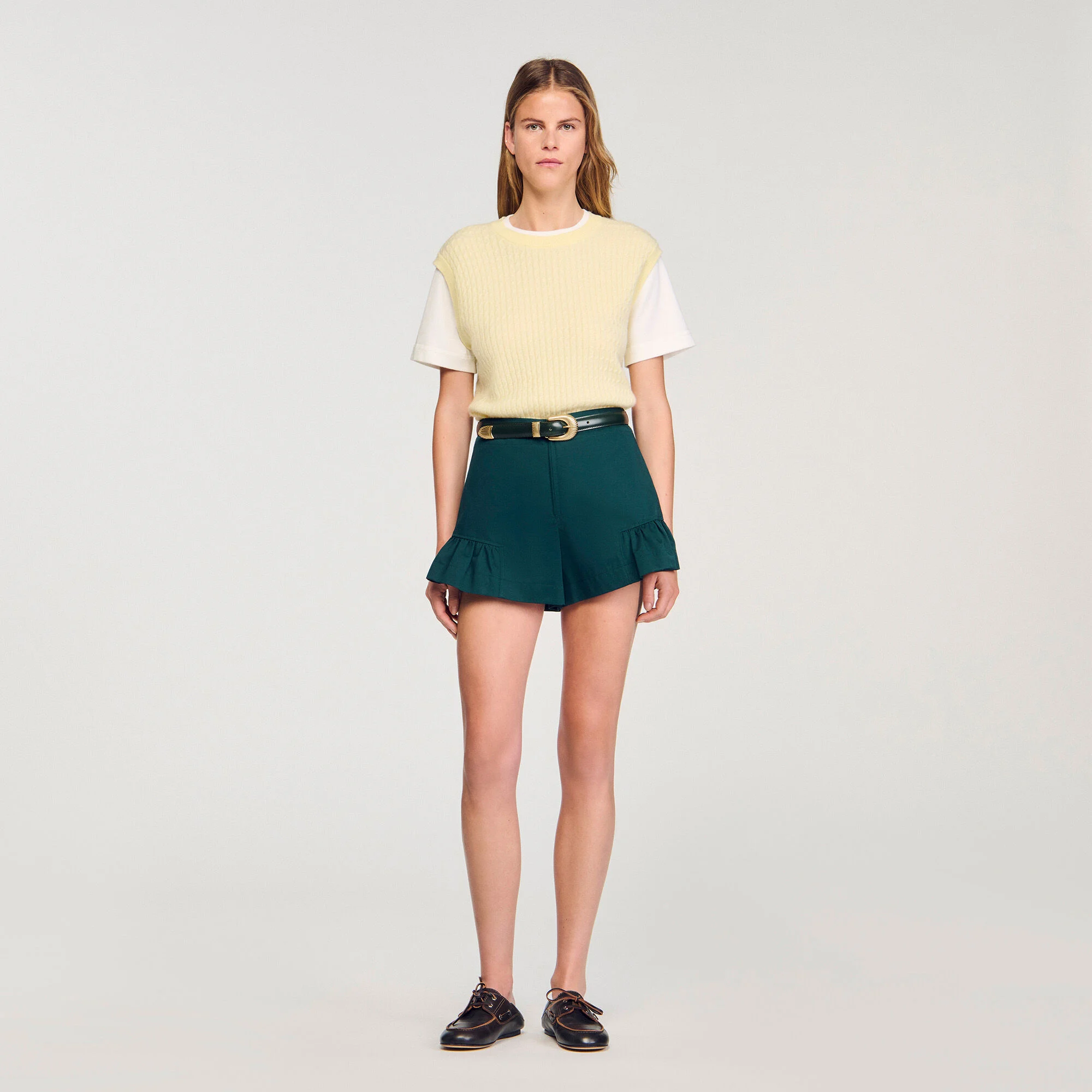 Doppelmaterial-Strickpullover