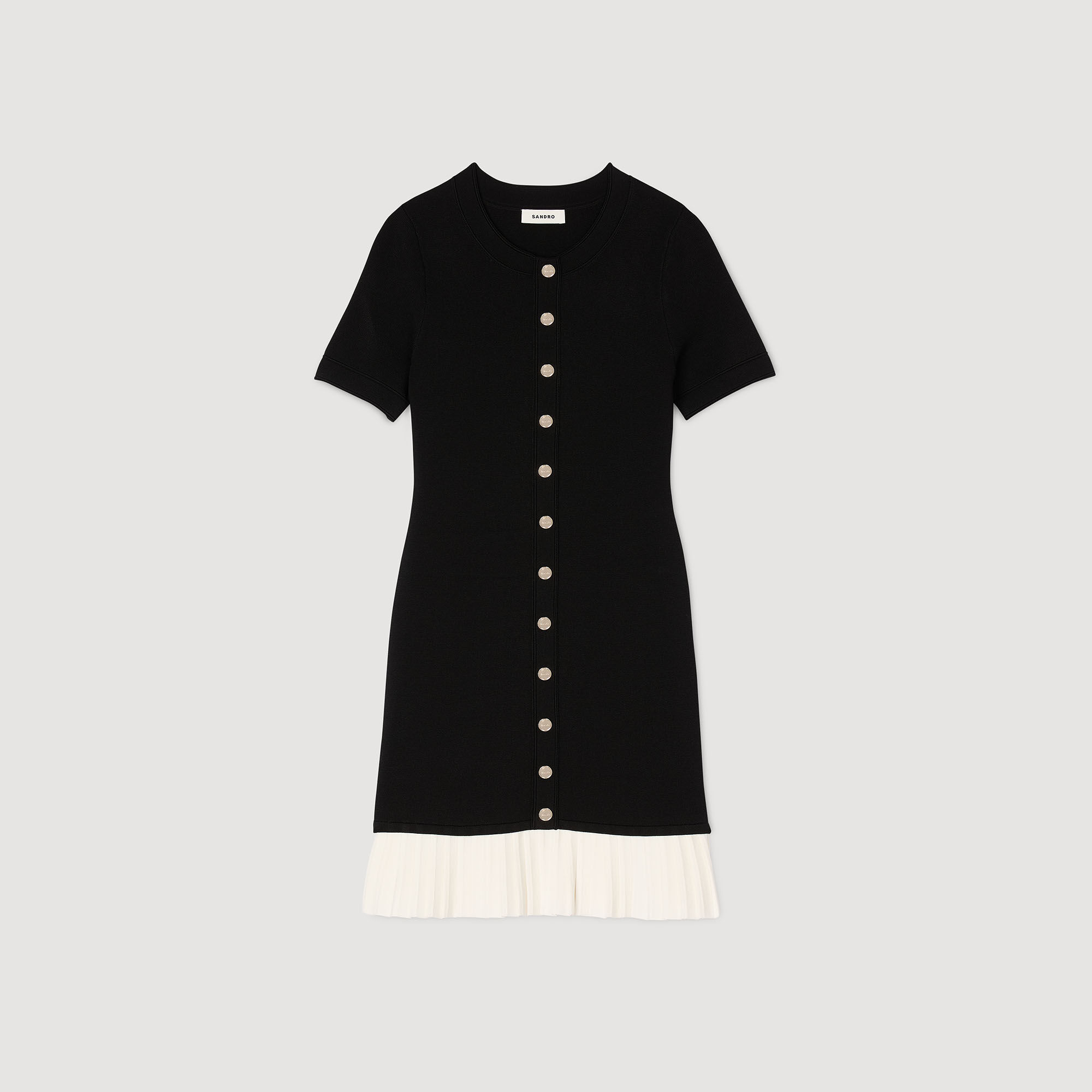 Minikleid aus Strick mit Rüschen