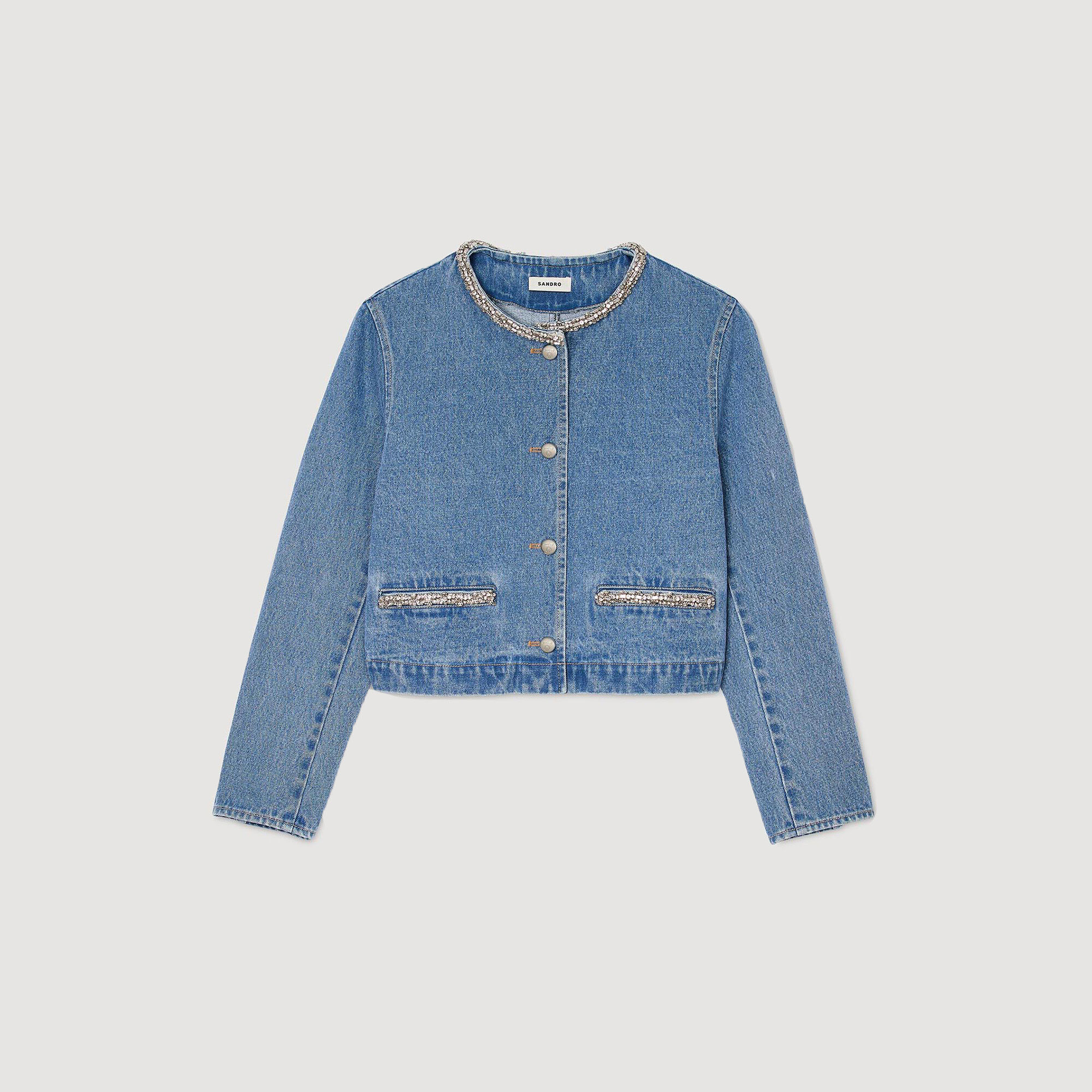 Strass-Denimjacke