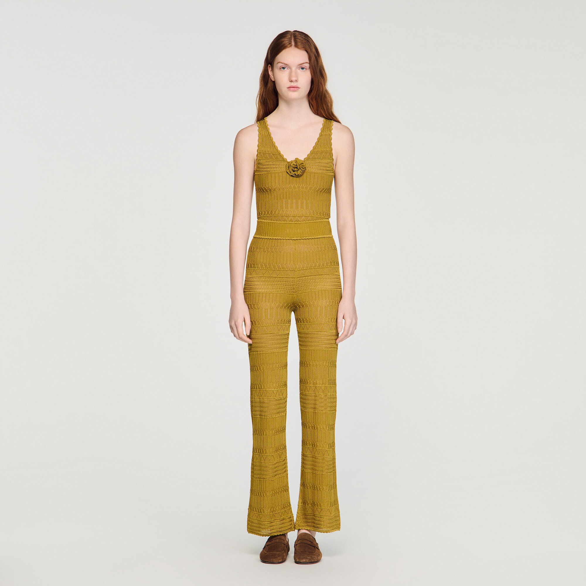 Strickhose mit Pointelle-Muster