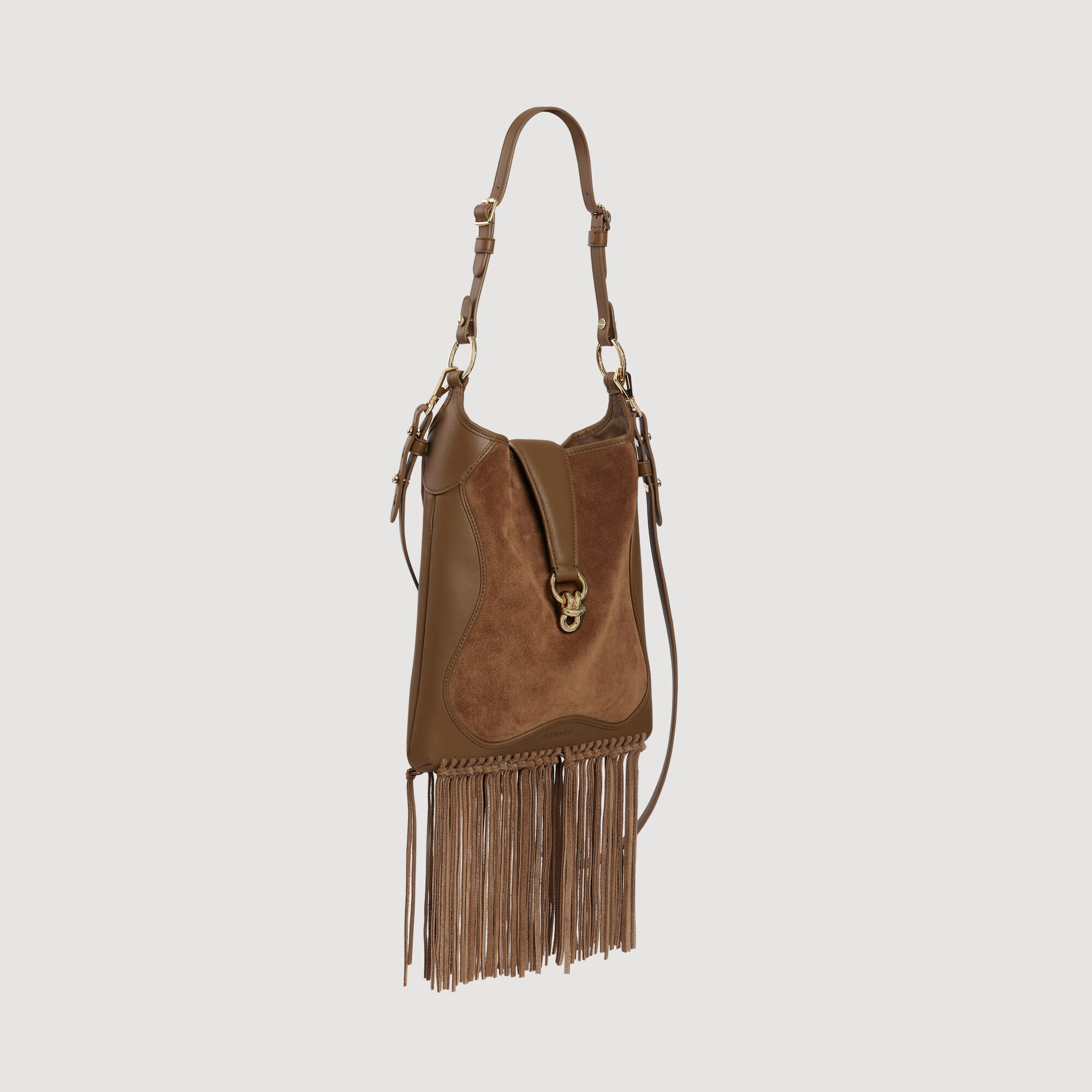 Leder- und Wildleder-Fringe-Tasche