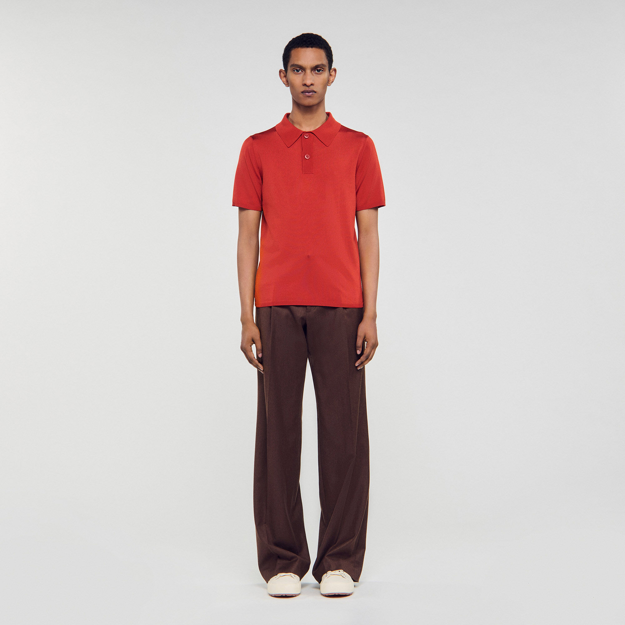 Polo-Shirt aus Strick mit kurzen Ärmeln