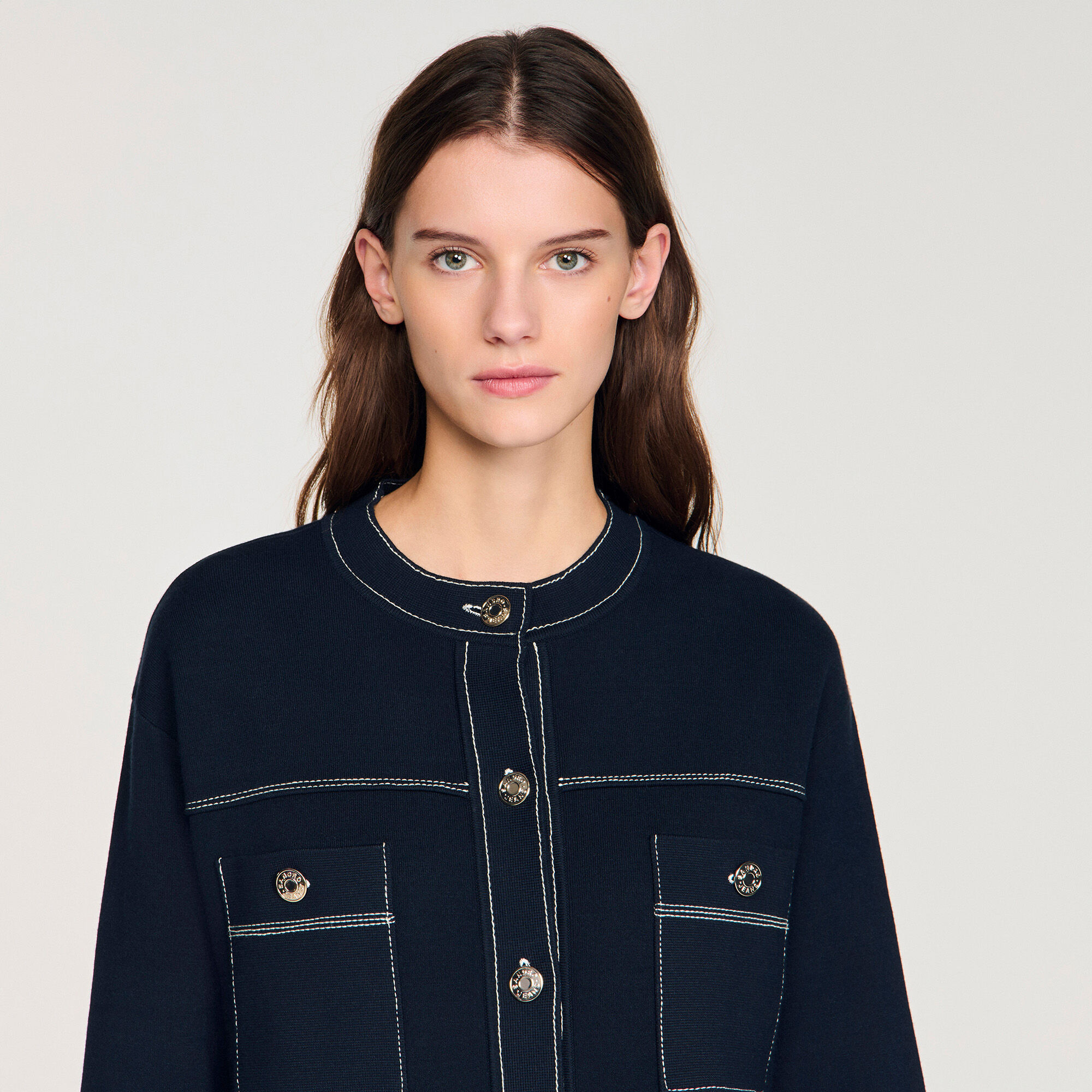 Kontraststich-Cardigan