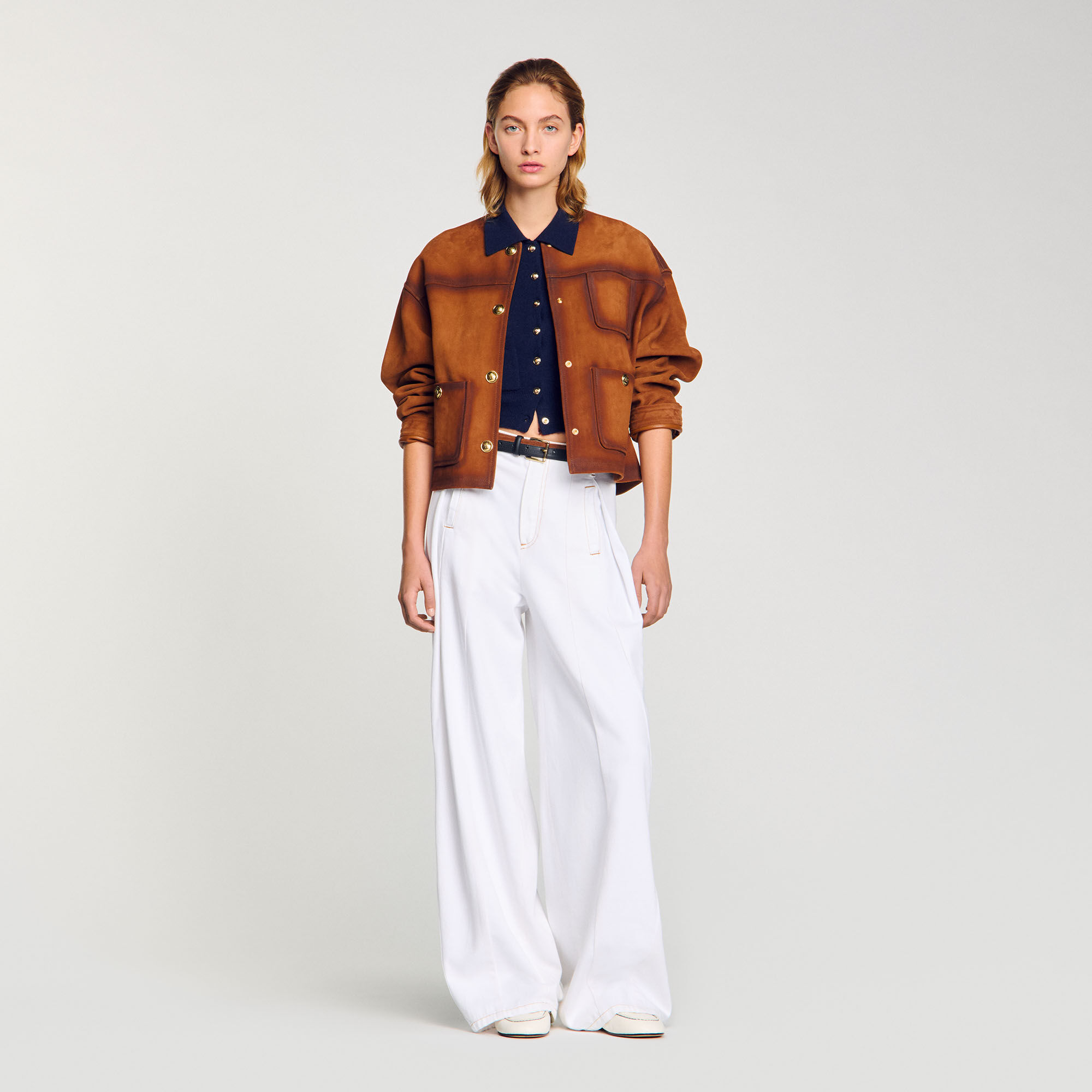 Hochwertige Jeans mit weitem Bein