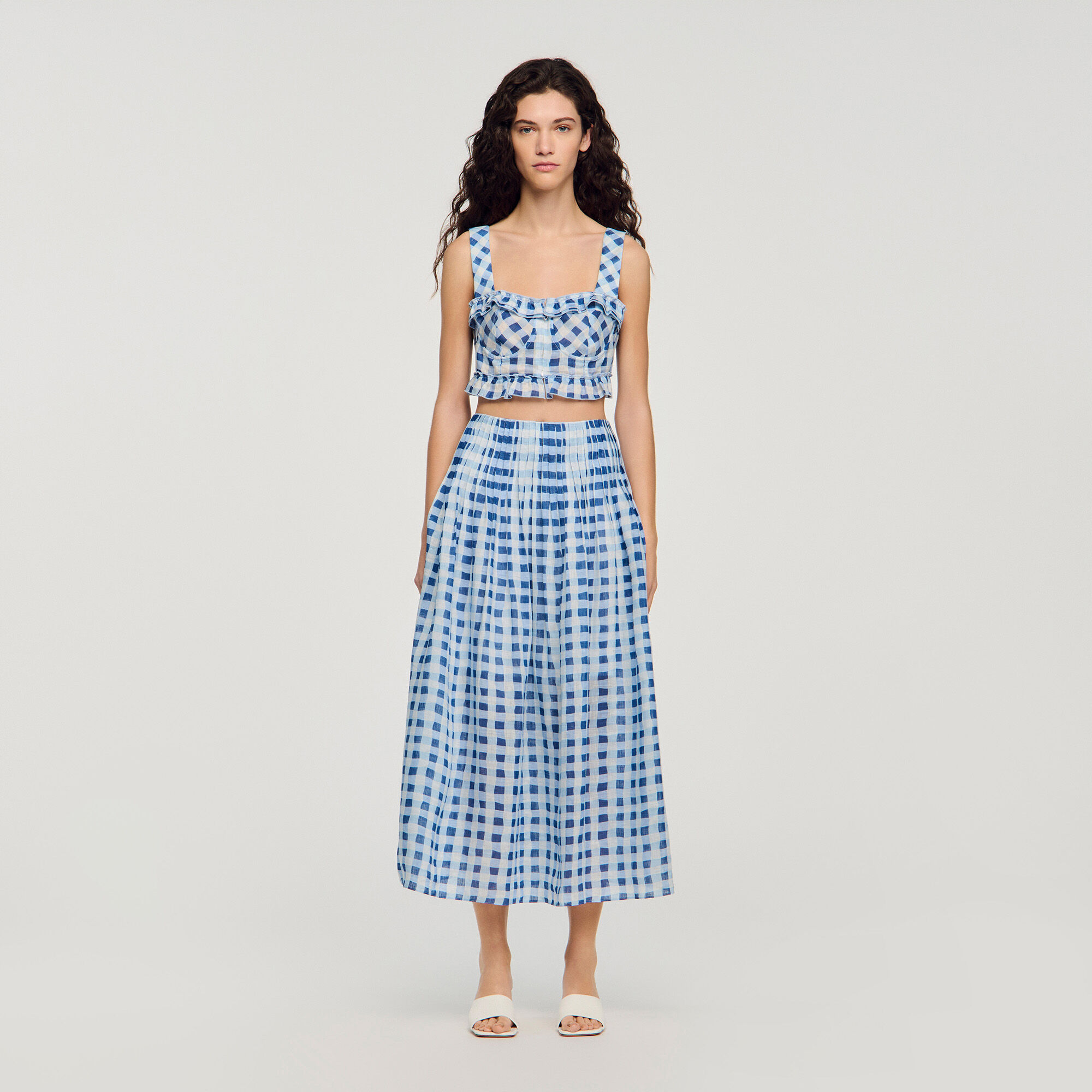 Maxi-Gingham-Linen-Rock
