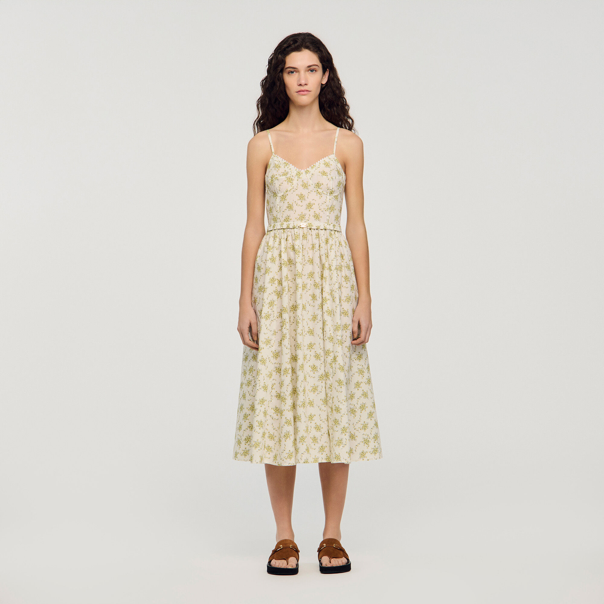 Blumenprint-Midi-Kleid mit Trägern