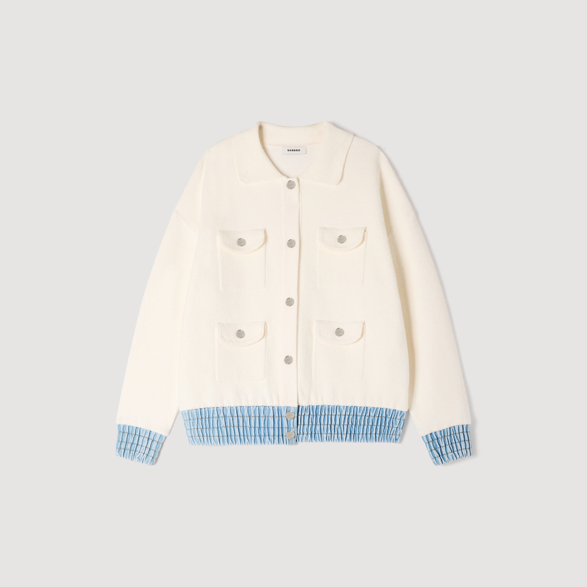 Cardigan mit Jeans-Details