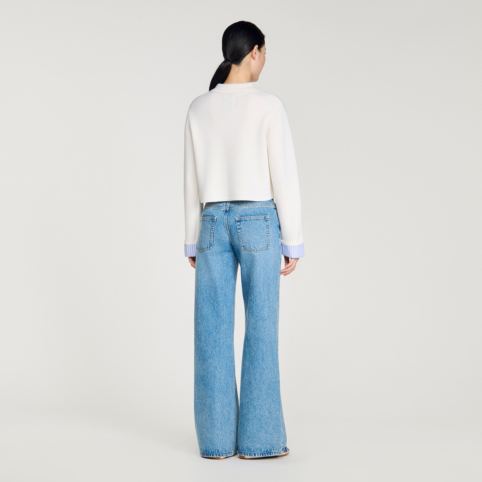 Woll-Pullover mit Polokragen