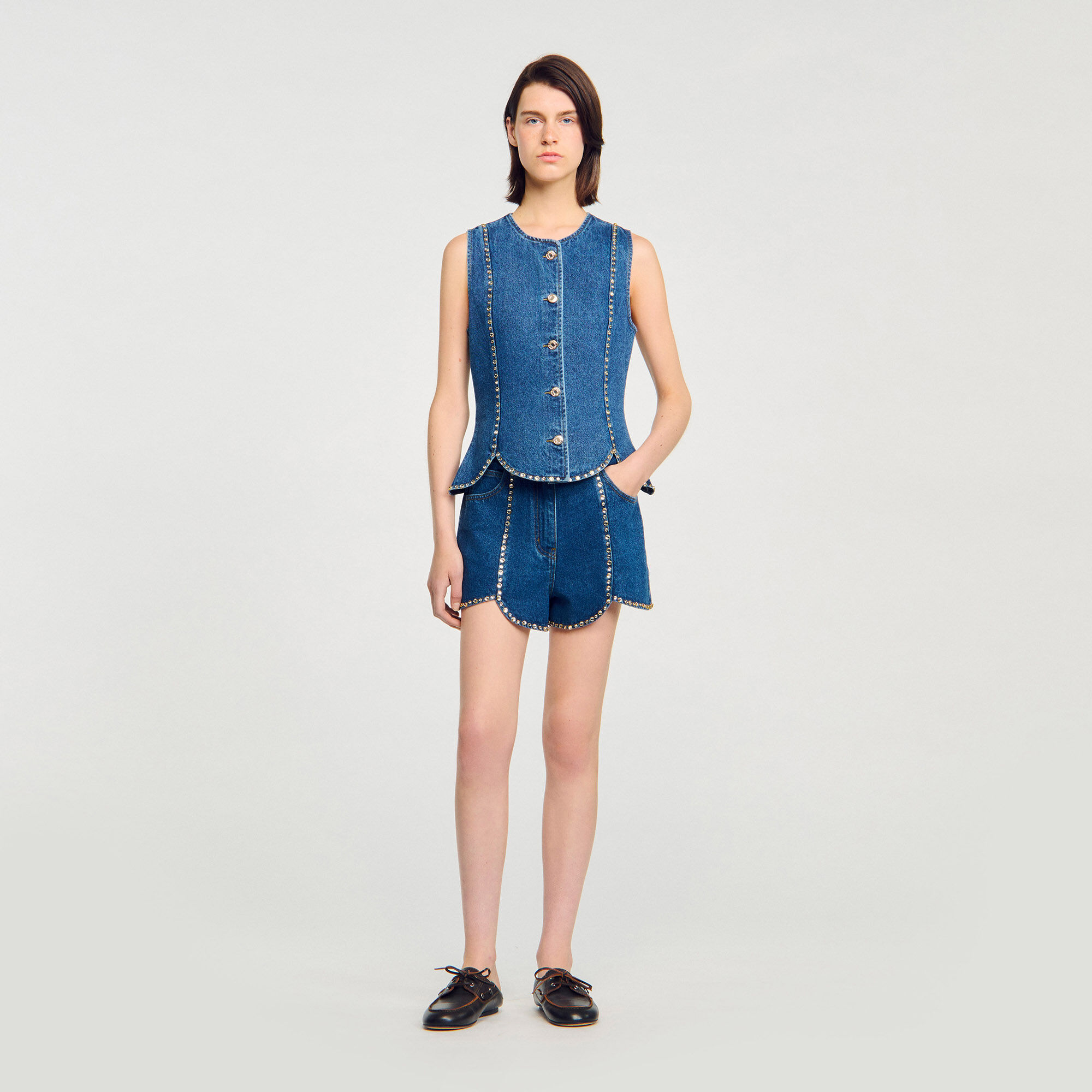 Strass-Denimtop