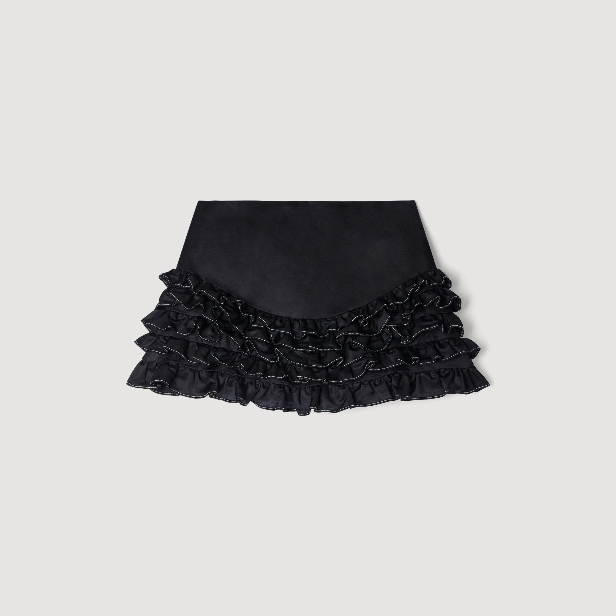 Rüschen-Skort mit Ziernähten