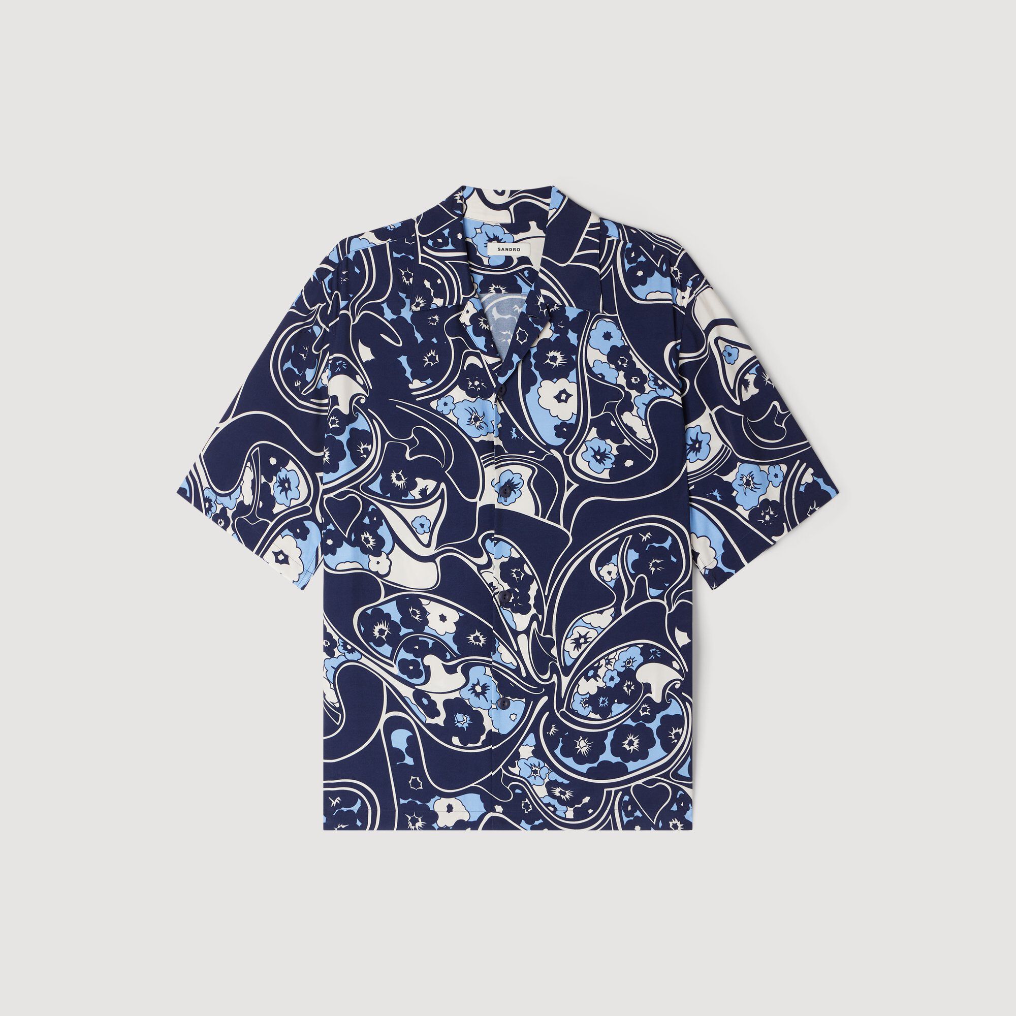 Loose-fit Print-Hemd mit Haifischkragen