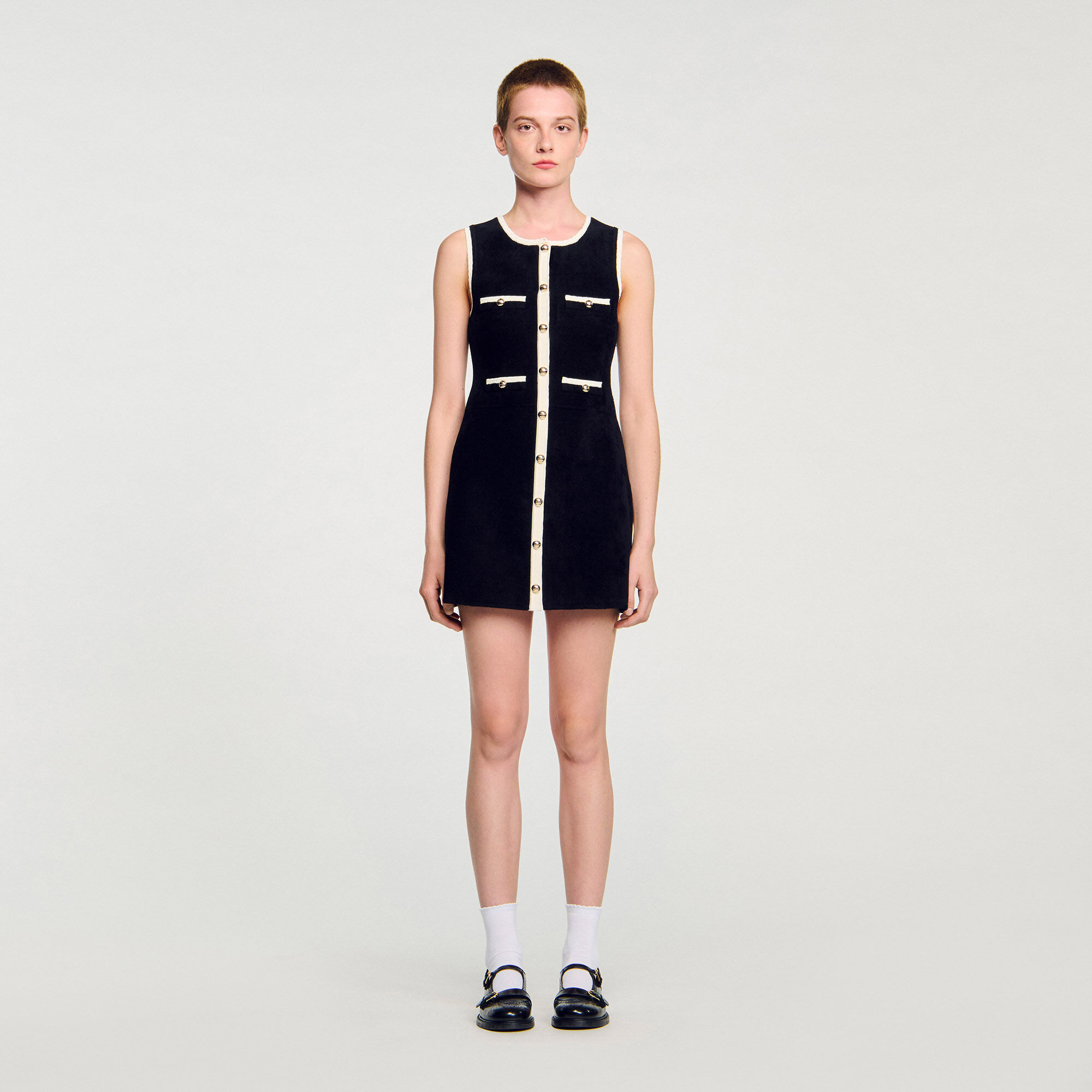 Minikleid aus Samtstrick