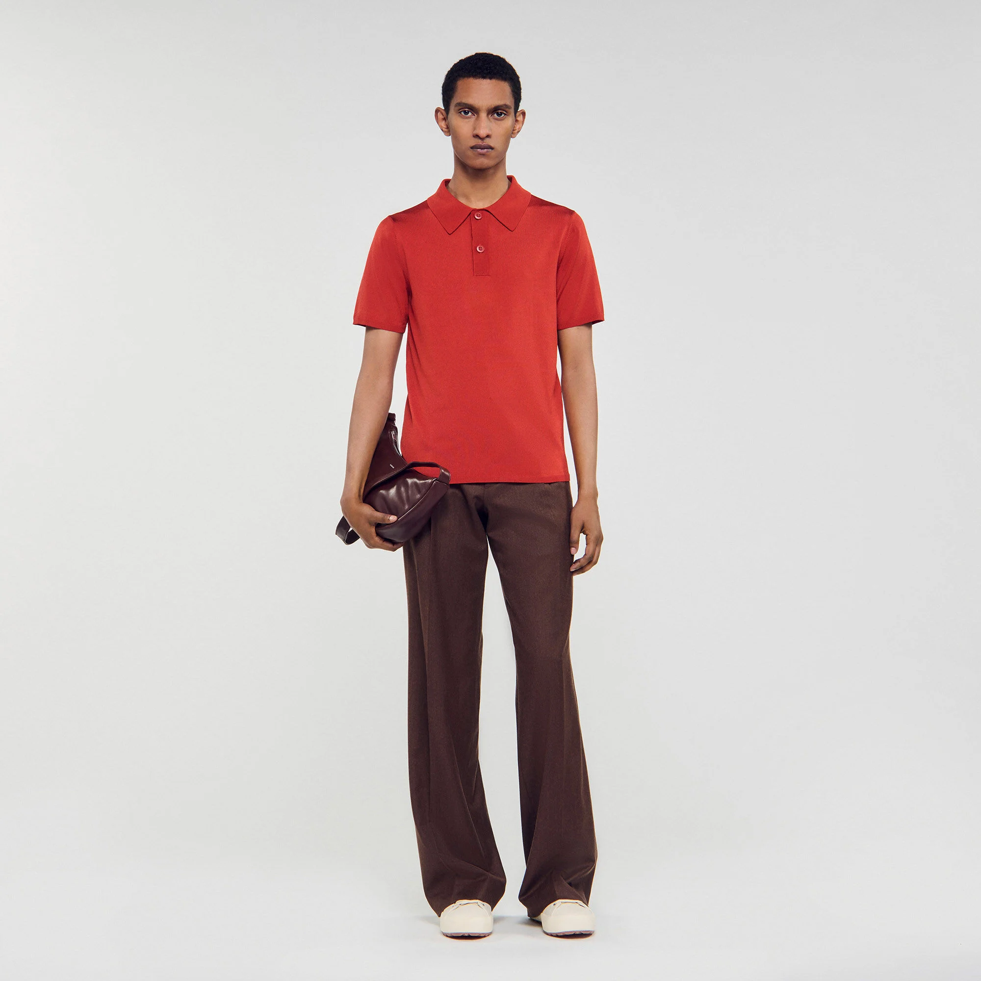 Polo-Shirt aus Strick mit kurzen Ärmeln