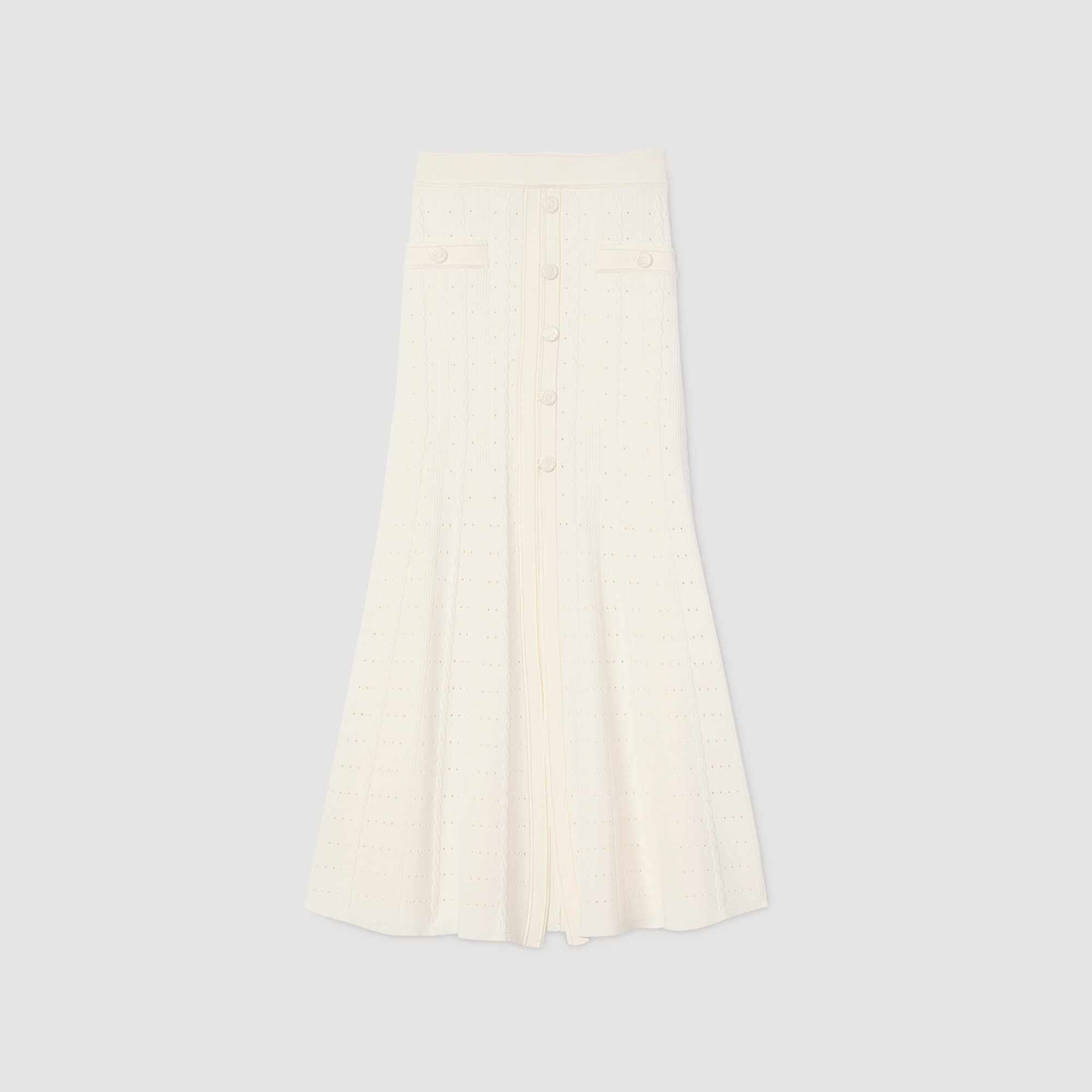 Punktellstrick-Midikleid