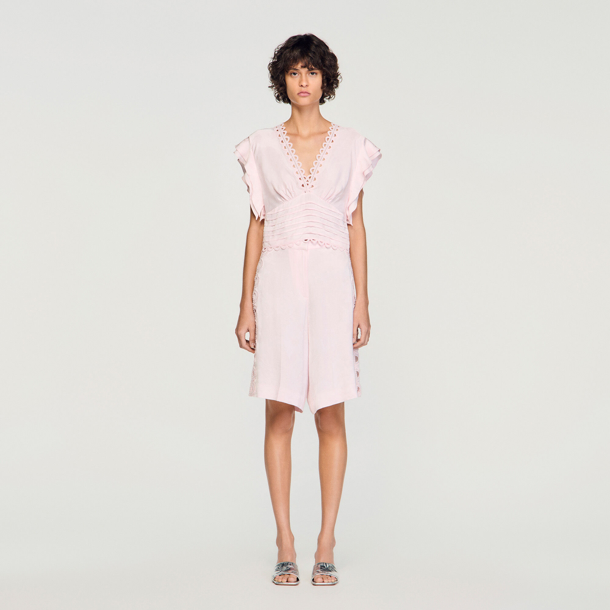 Blumiger Jacquard-Bermuda-Hose