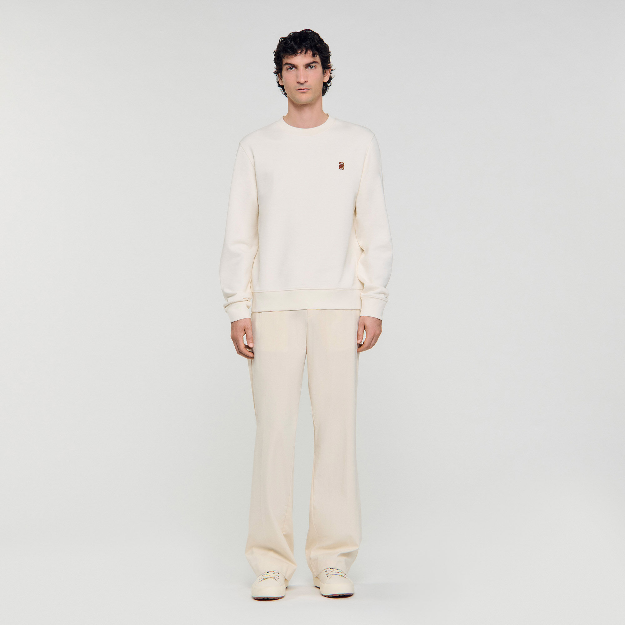 Oversized Sweatshirt mit Lederpatch