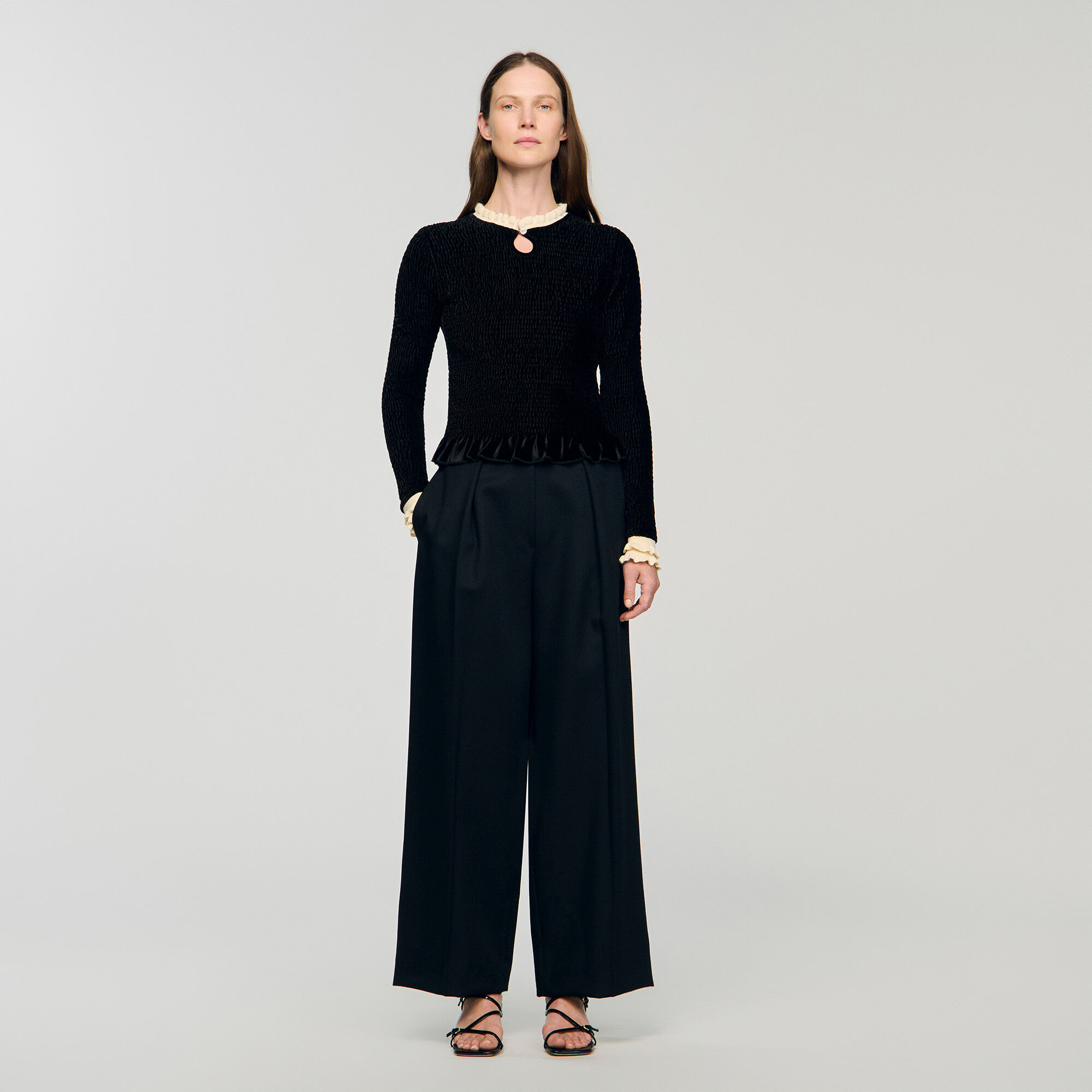 Smocked Langarmshirt