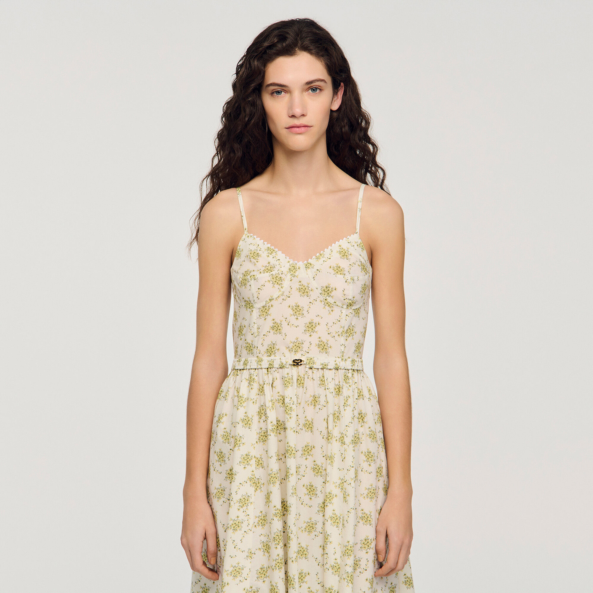 Blumenprint-Midi-Kleid mit Trägern