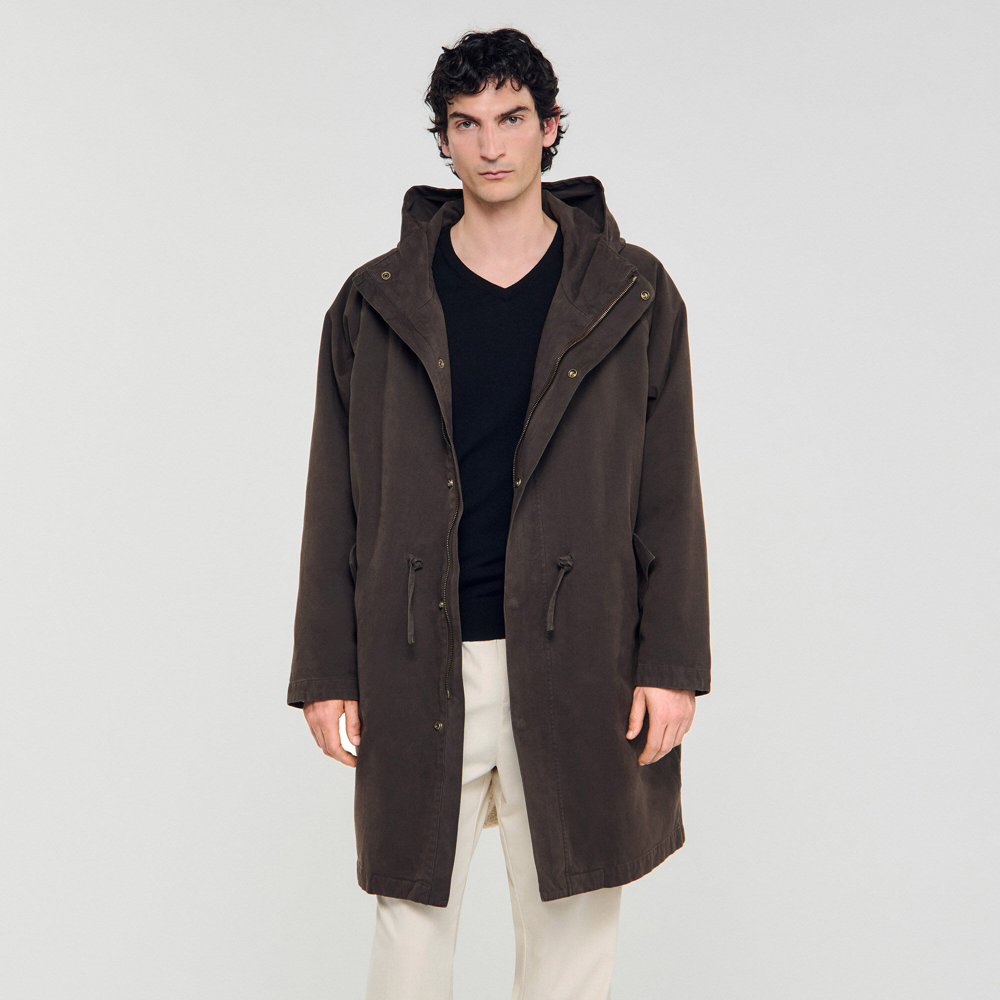 Übergrößiger Baumwoll- und Woll-Parka