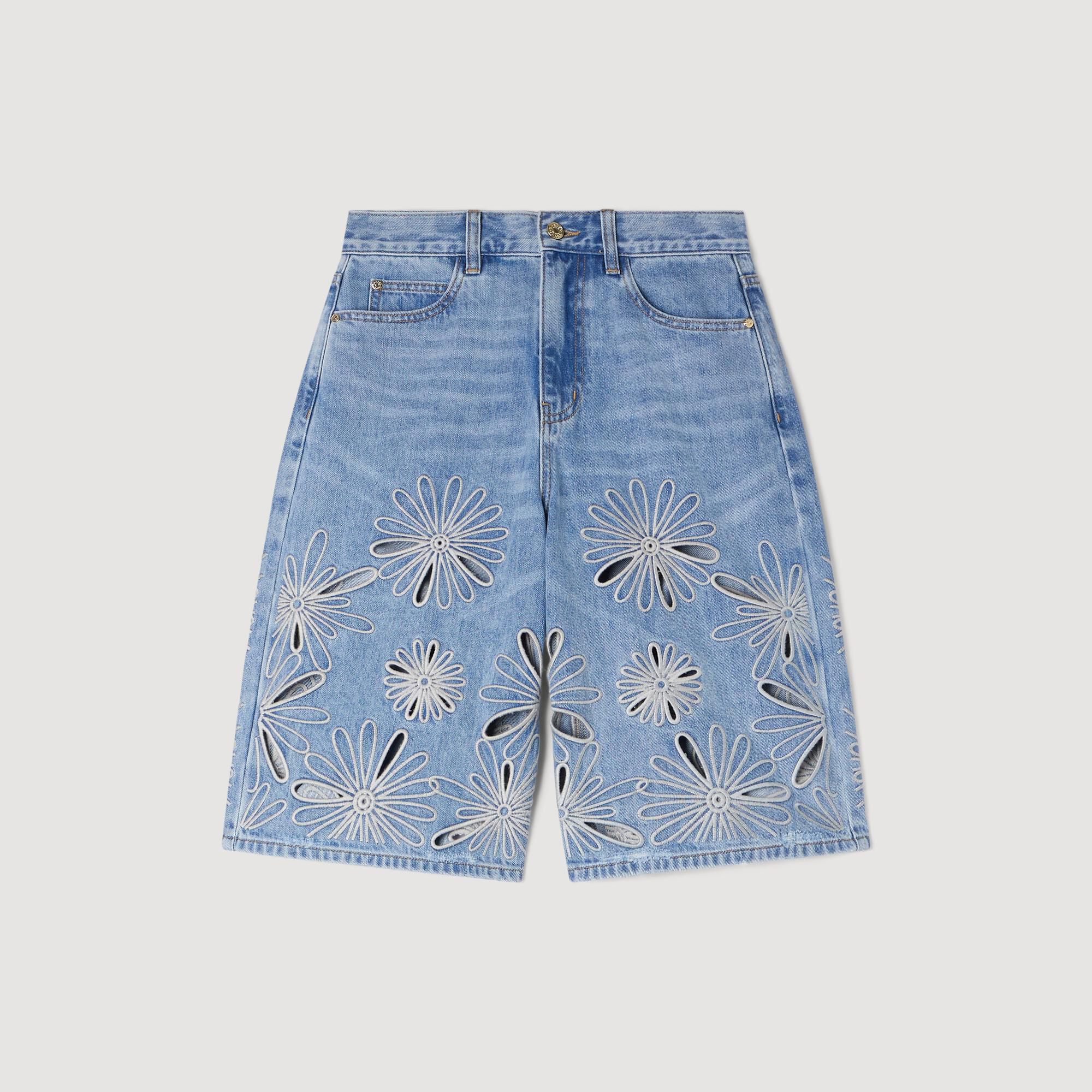 Bordierte Bermudashorts