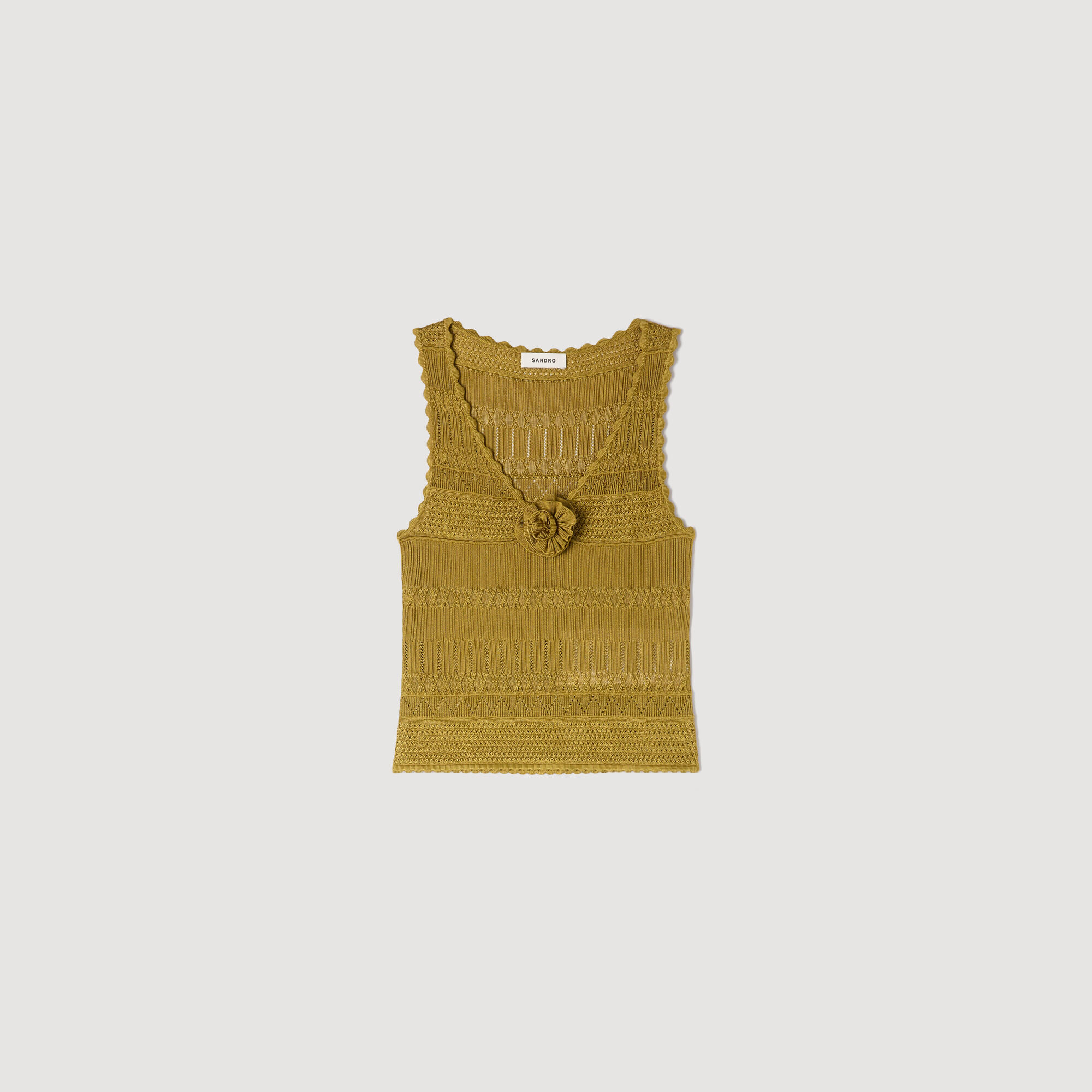 Blumen-Pointelle-Stricktop