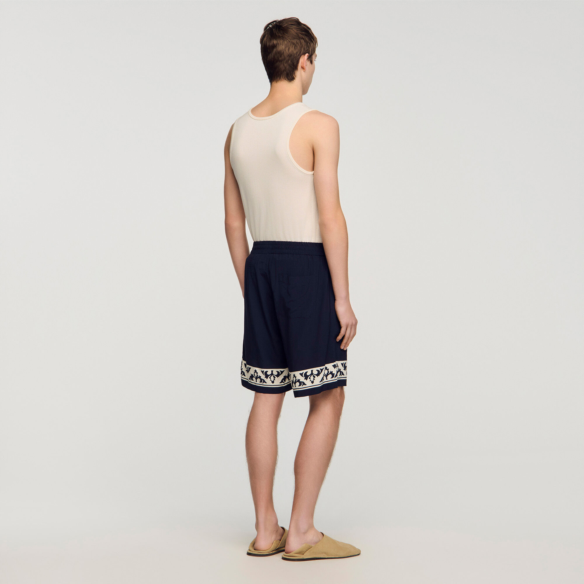 Kontrastmuster weite Shorts