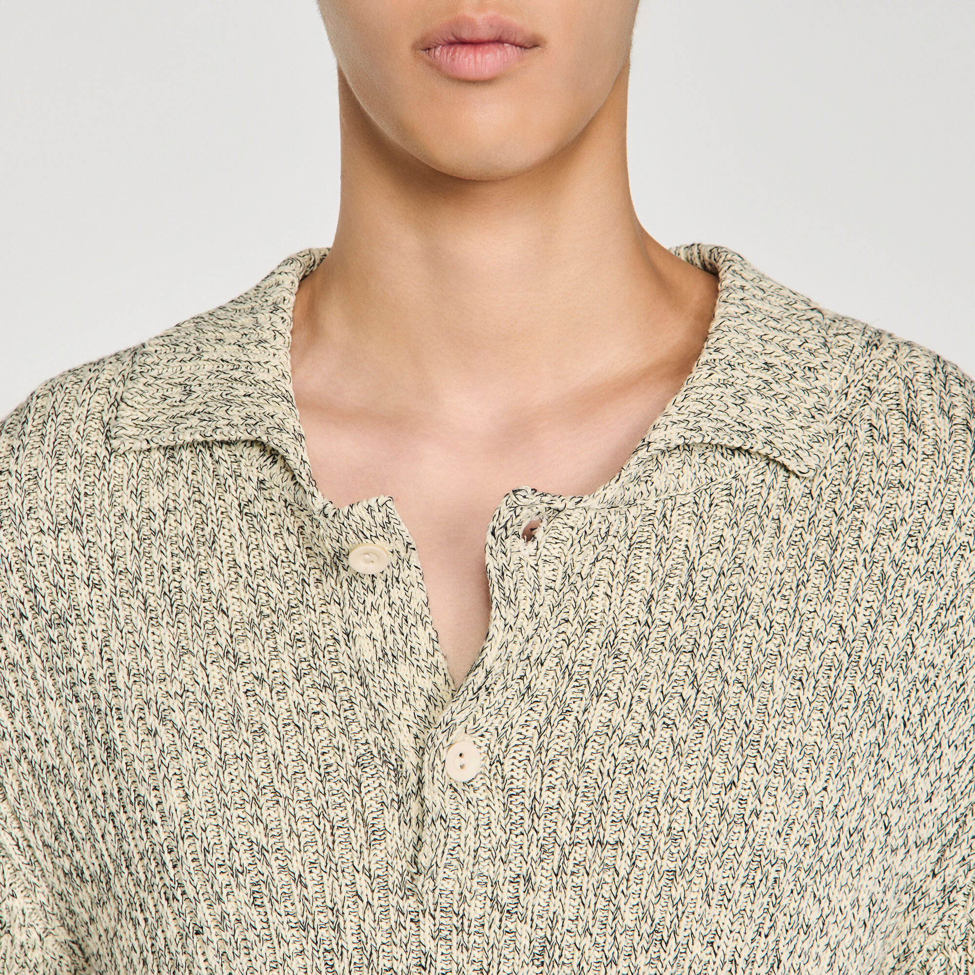 Marl-Baumwoll-Poloshirt