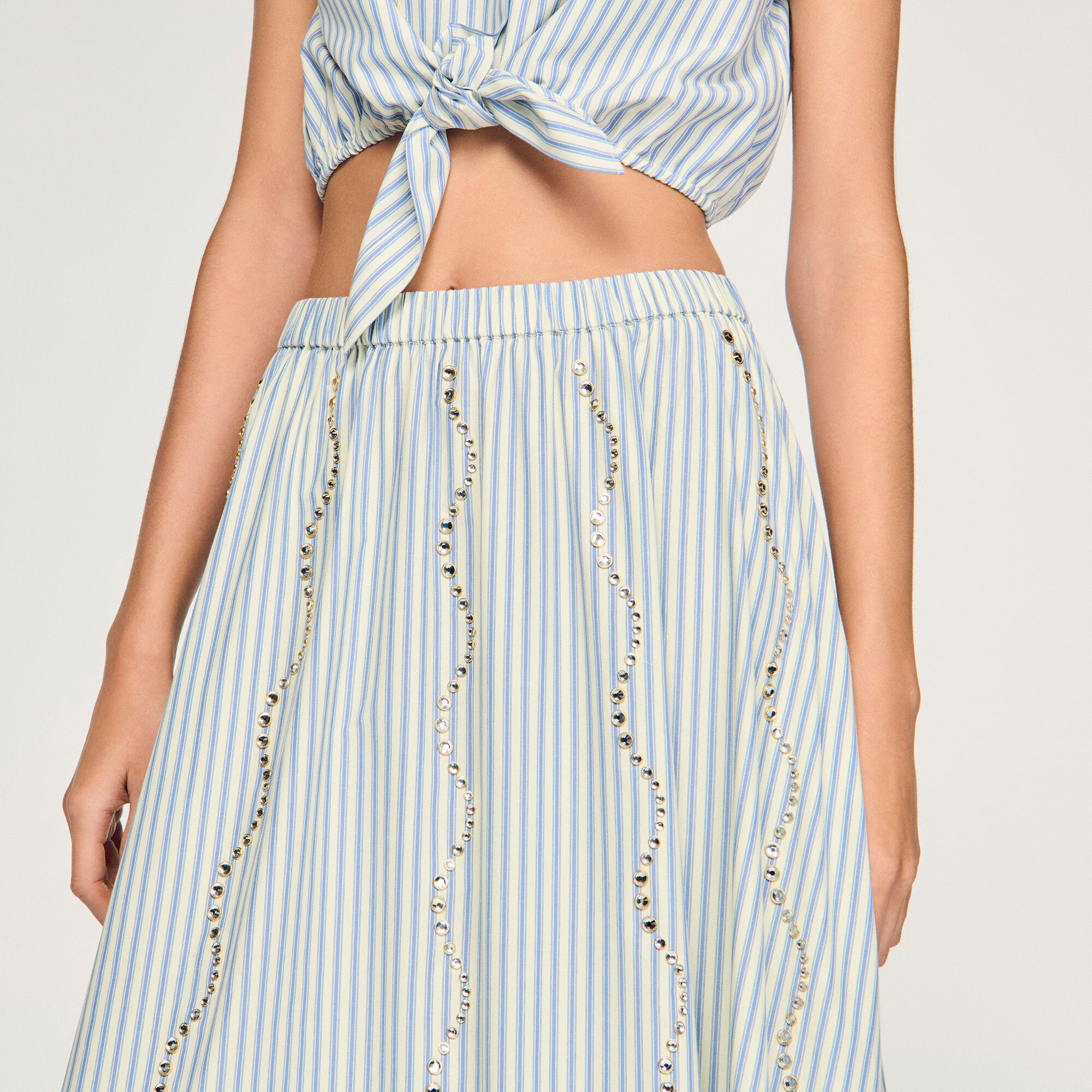 Maxirock mit Strass-Print