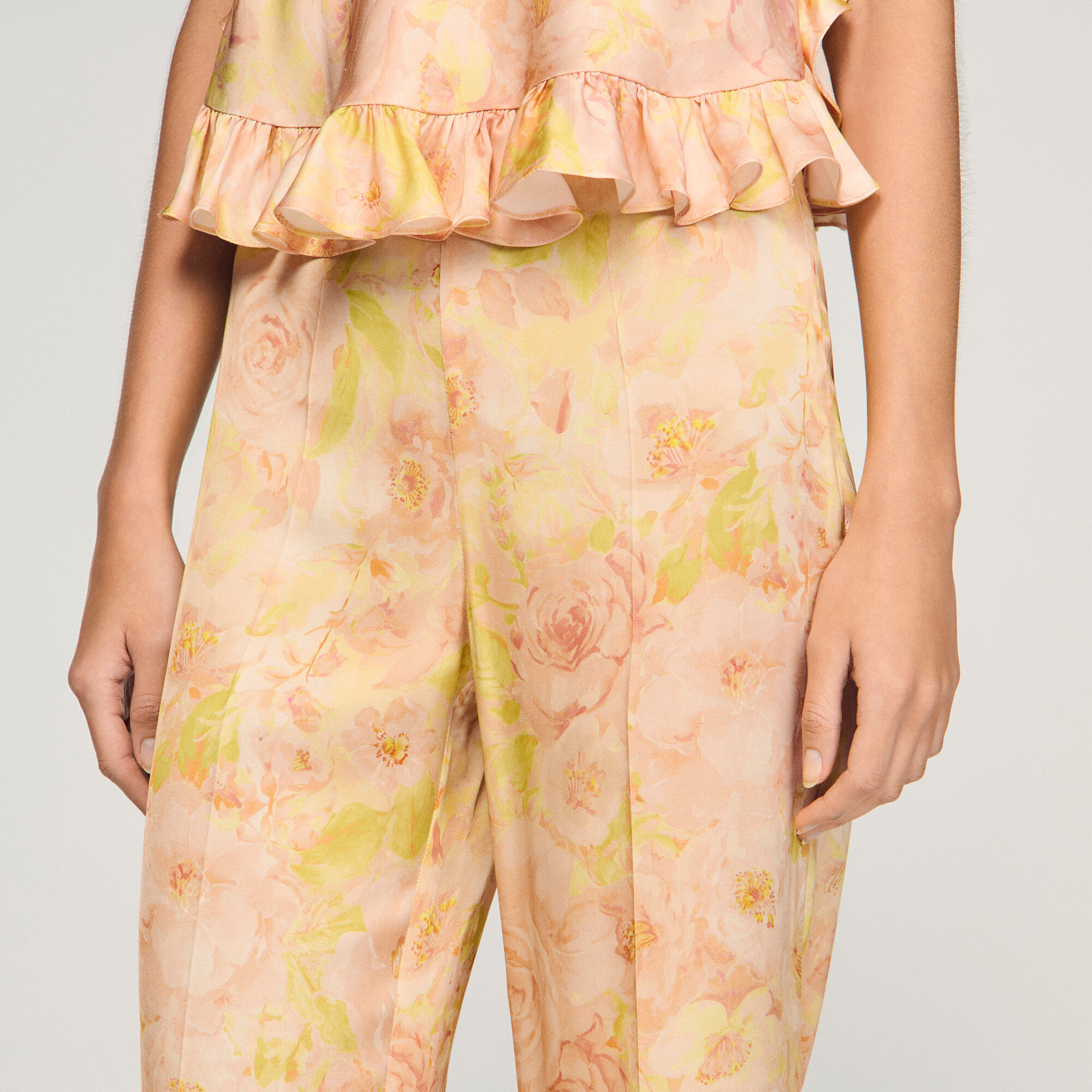 Blumenmuster weite Hosen