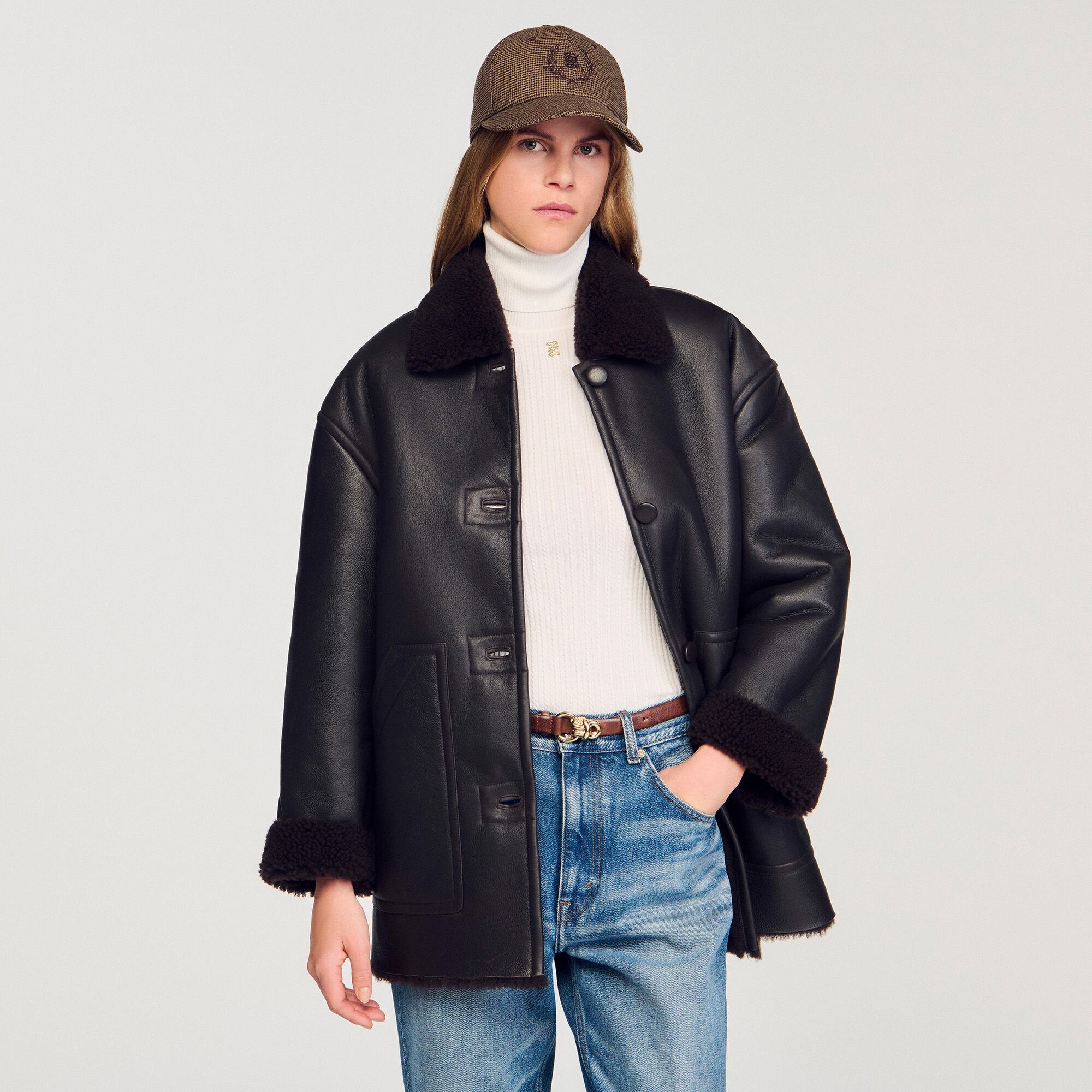 Aviator-Shearlingmantel