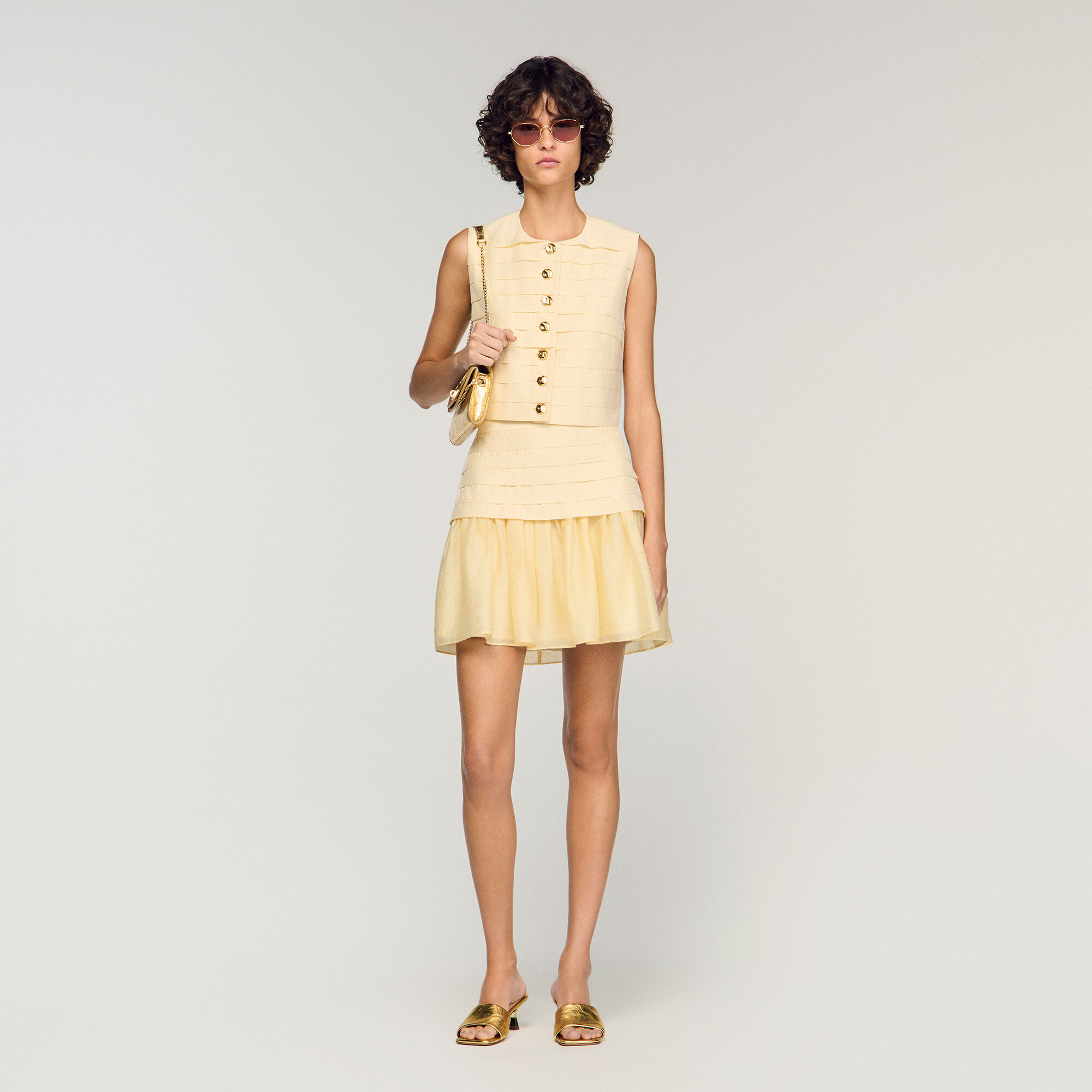 Pleated Crop-Top