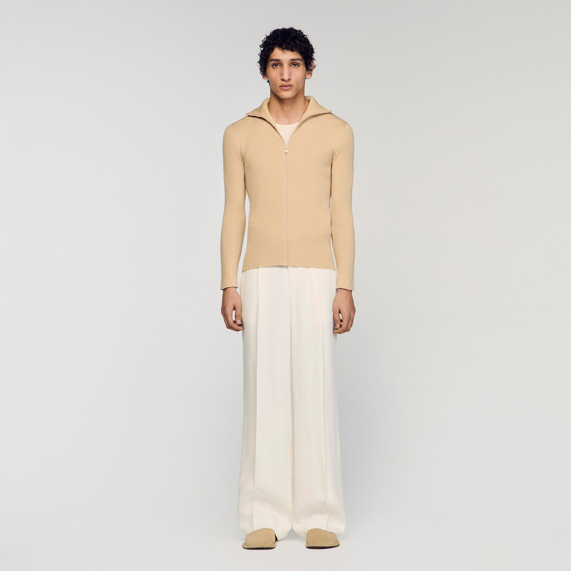 Zip-Pullover mit Stehkragen