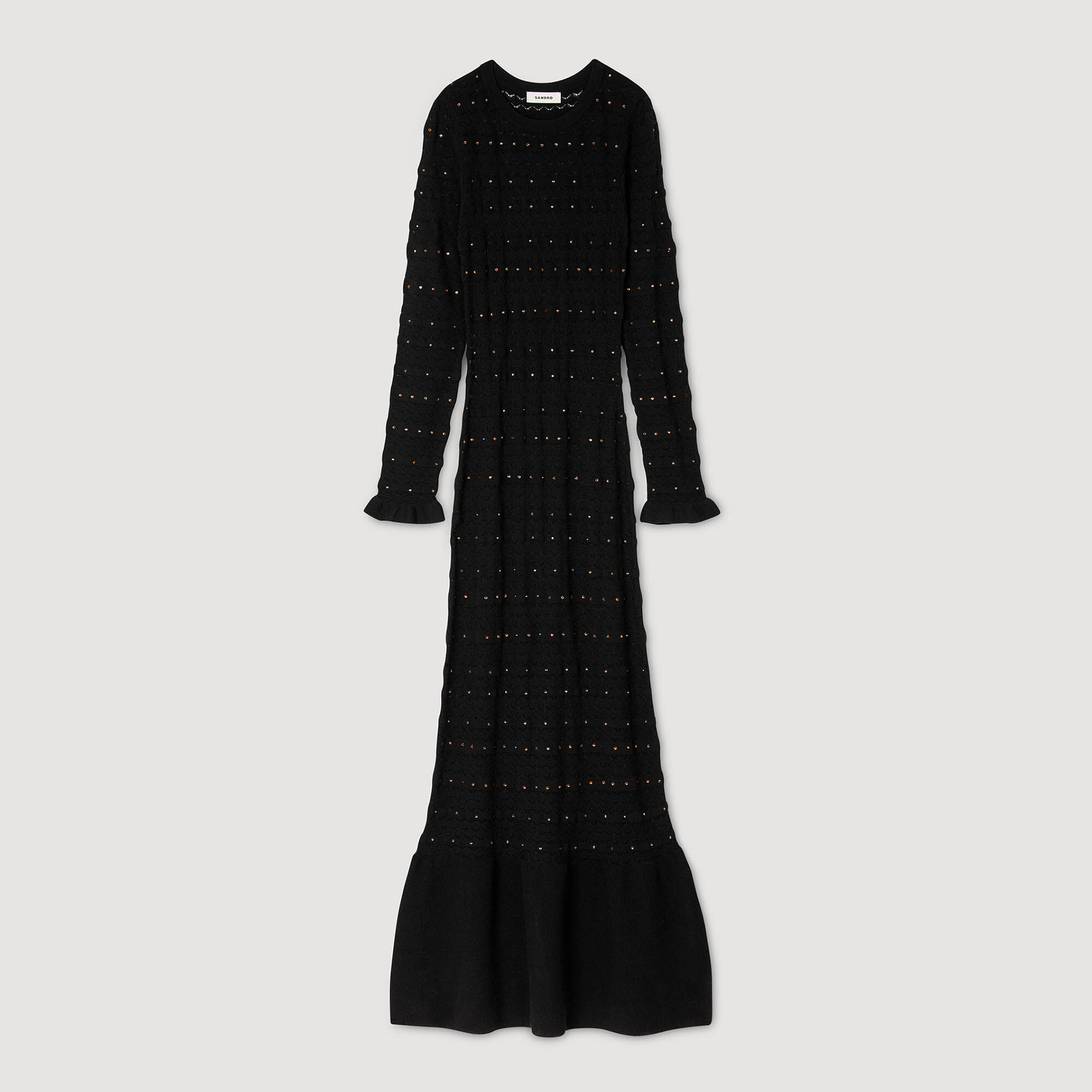 Steinchen-Strick-Maxikleid