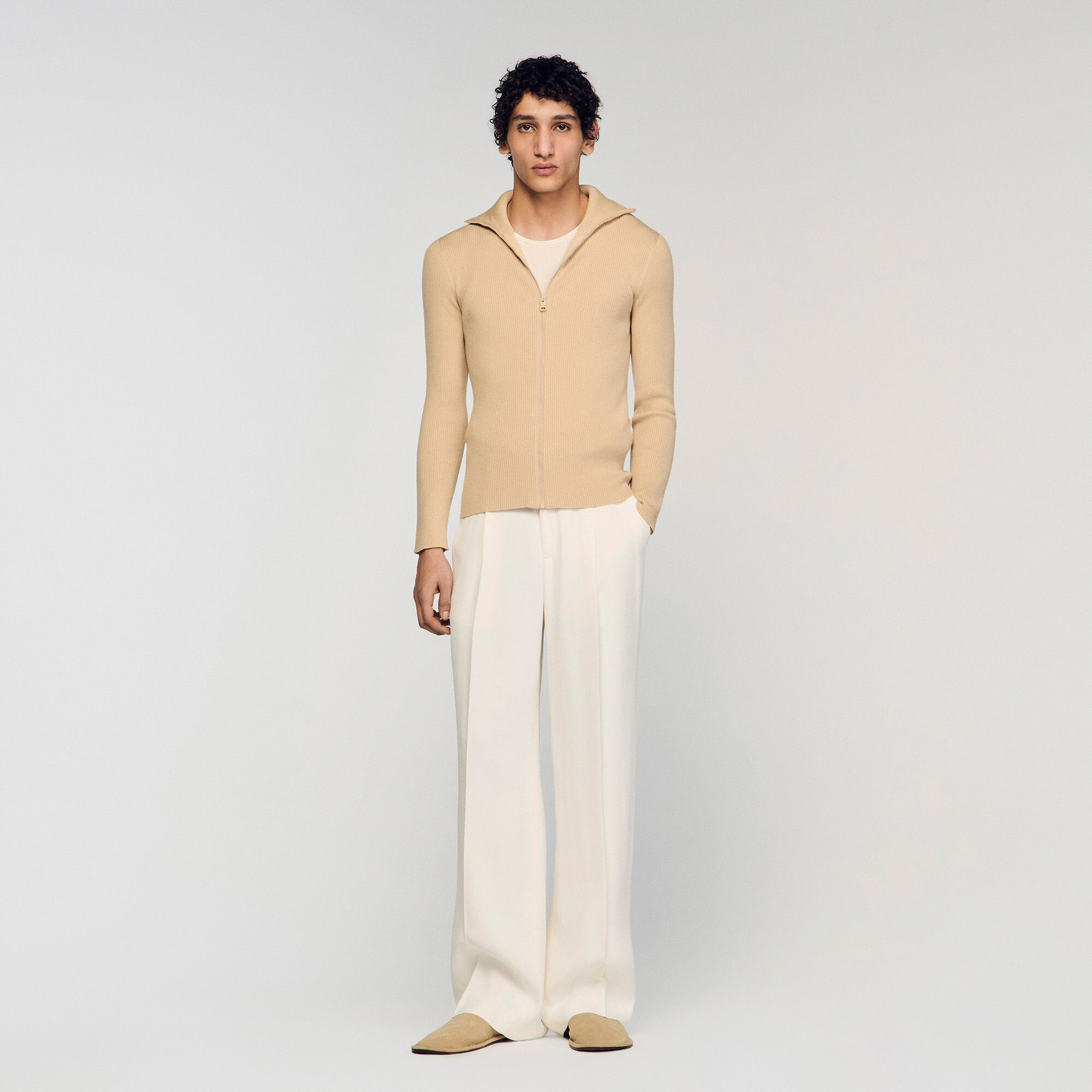 Zip-Pullover mit Stehkragen