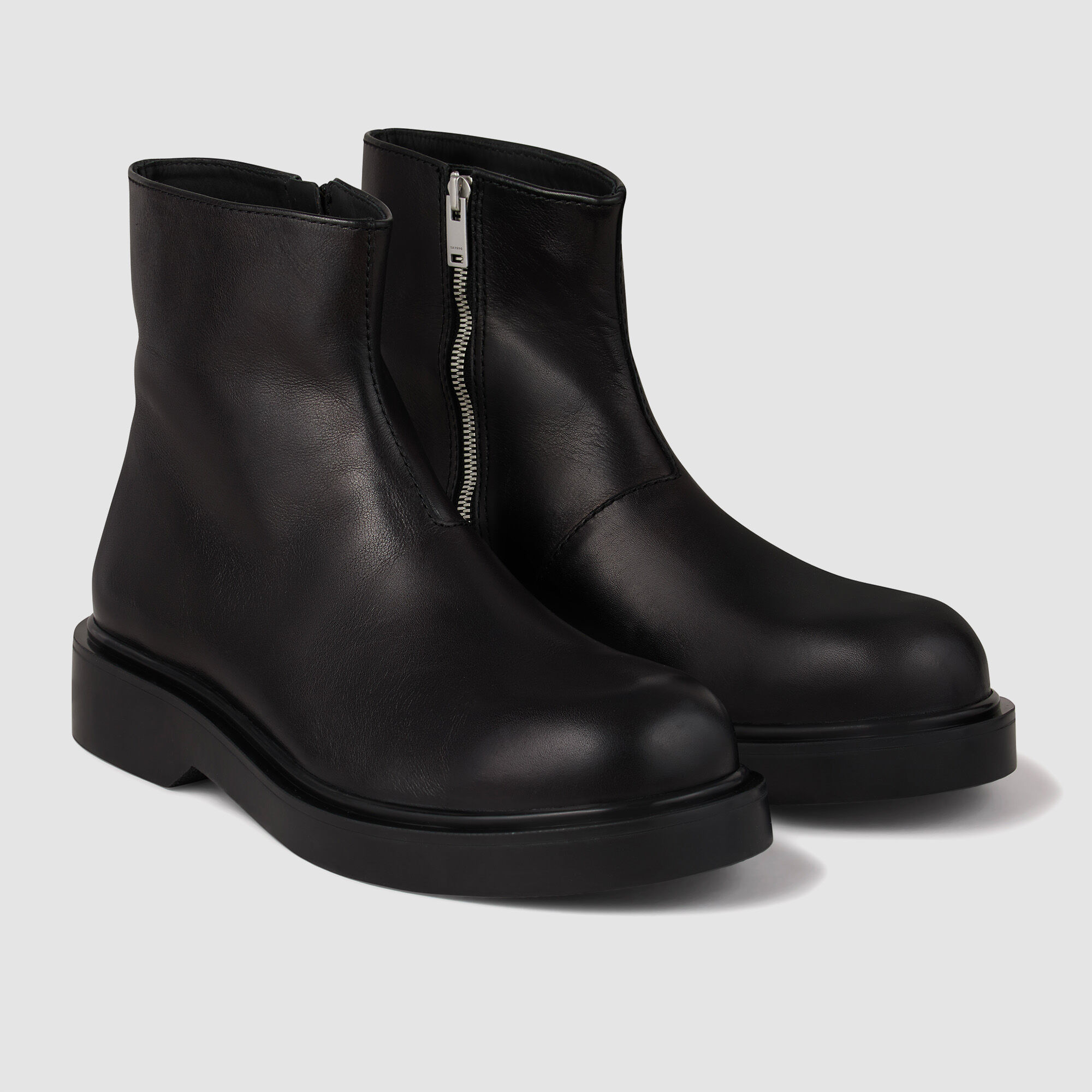 Zippstiefeletten aus Leder