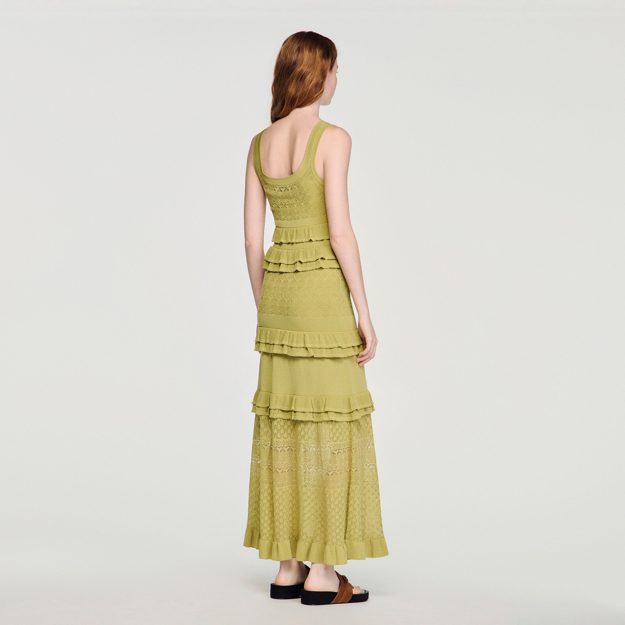 Rüschenstrick-Maxikleid