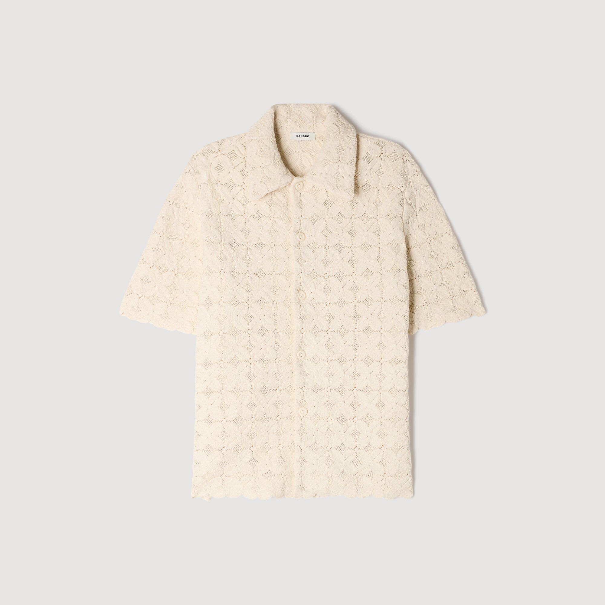 Hemd aus Baumwolle mit Broderie Anglaise