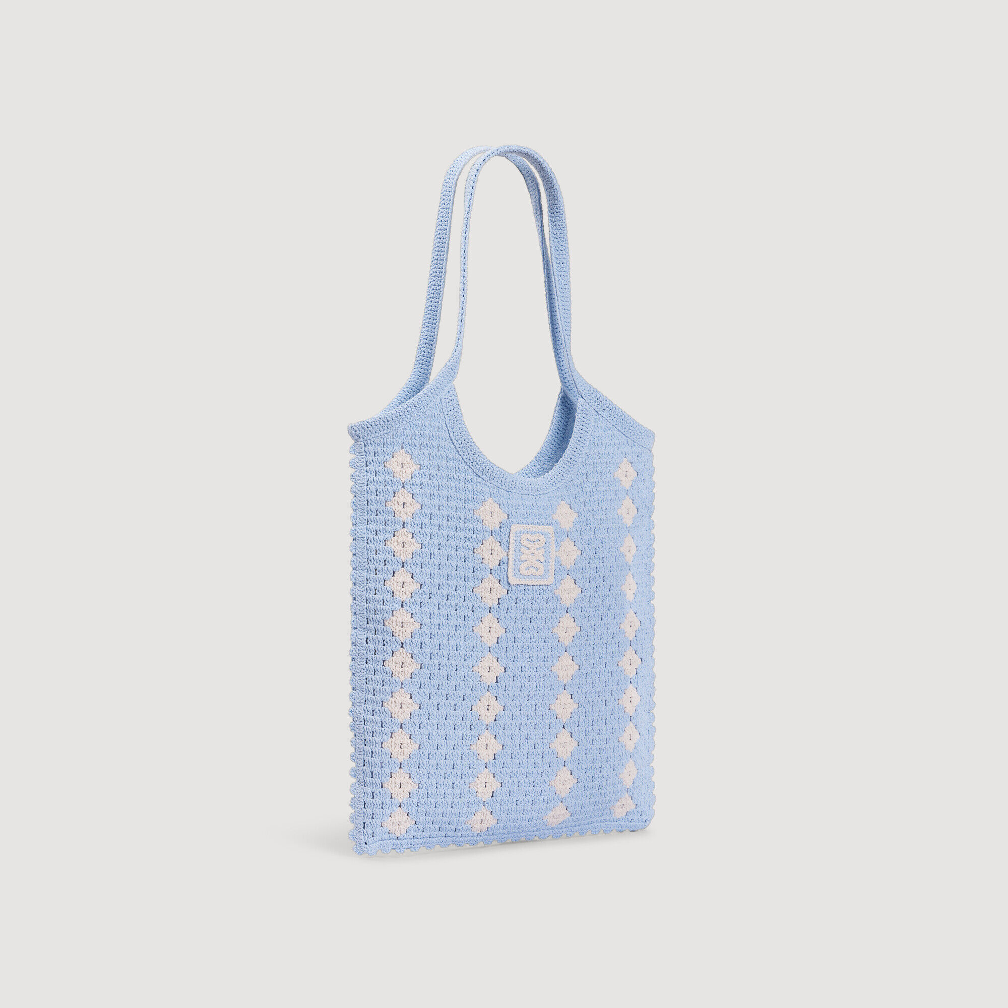 Zweifarbige Stricktasche