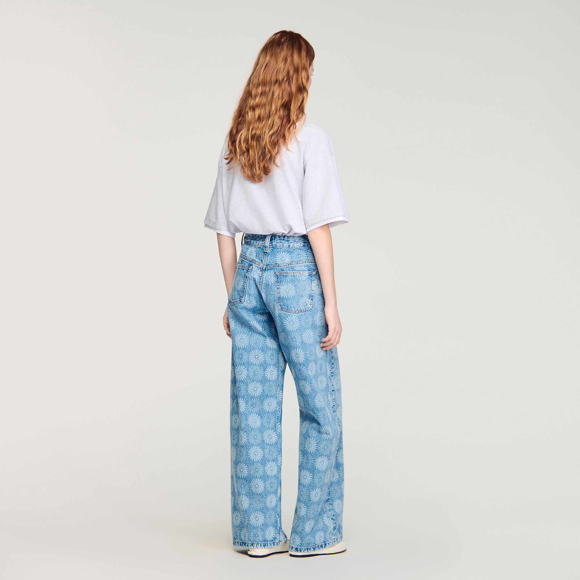 Weite Hose mit Blumenmuster
