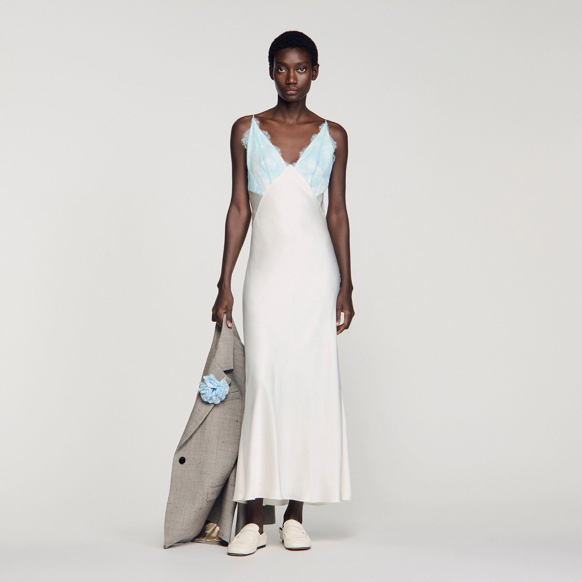 Maxikleid im Dessous-Stil