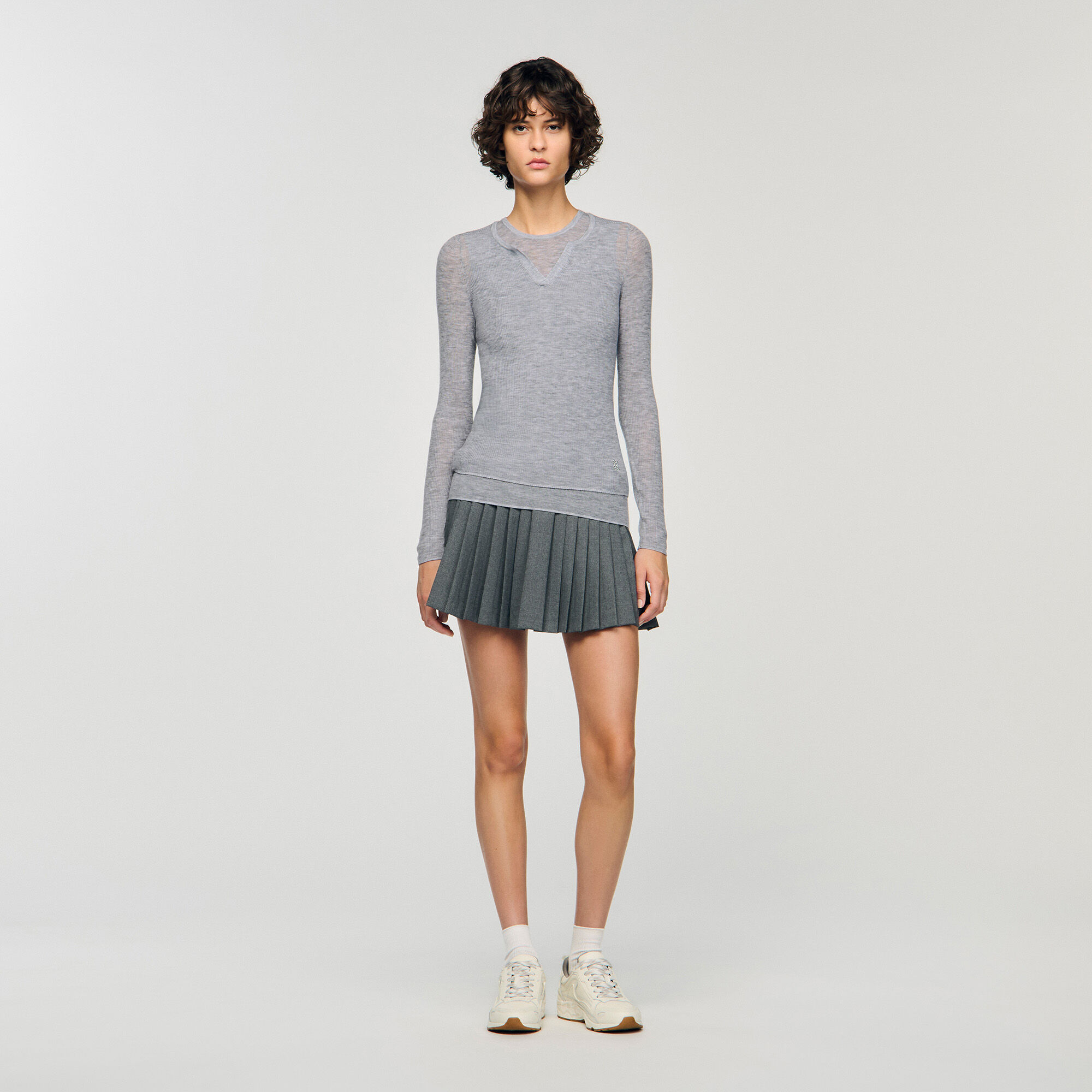 Wollschicht-Optik-Pullover