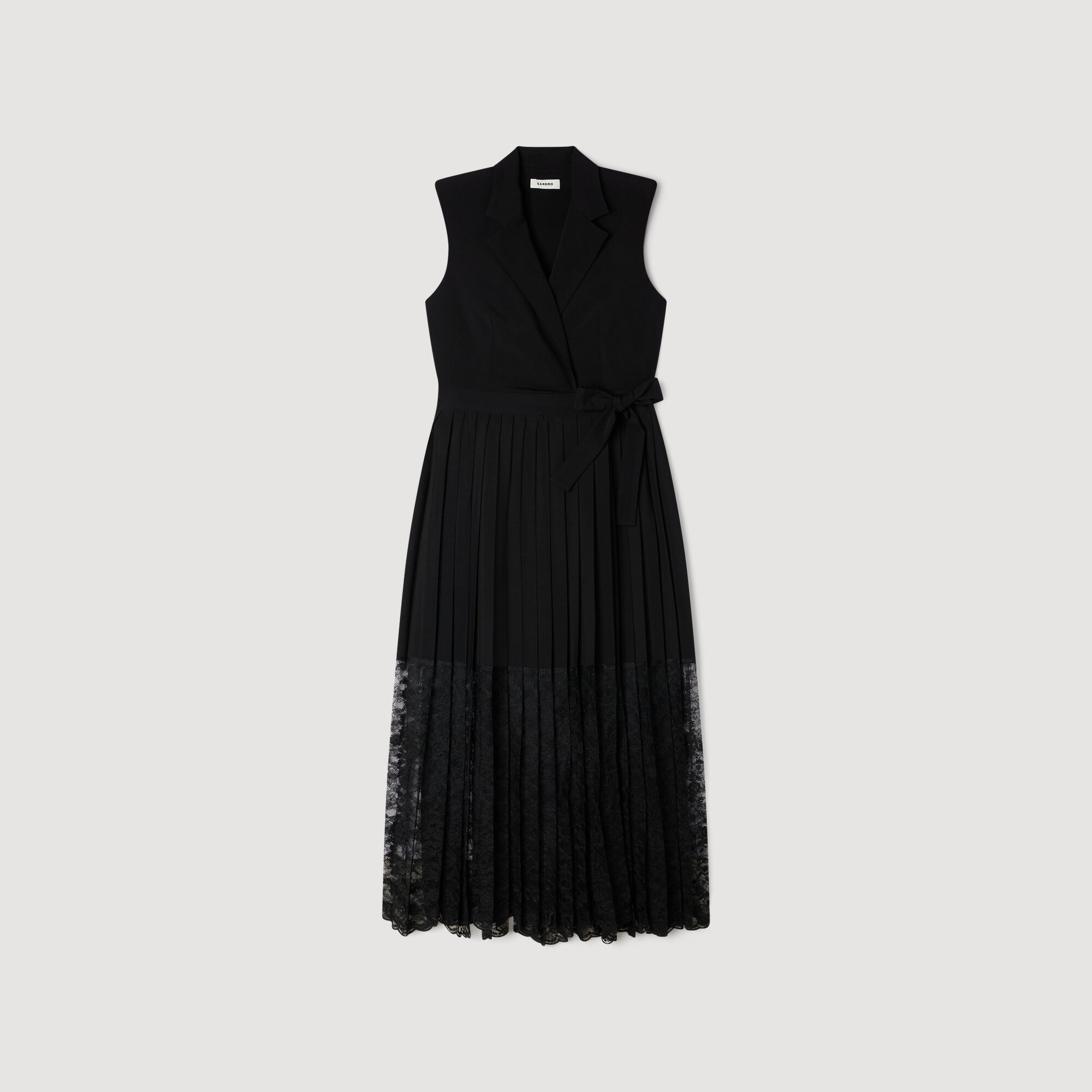 Midi-Kleid mit Spitzenkragen