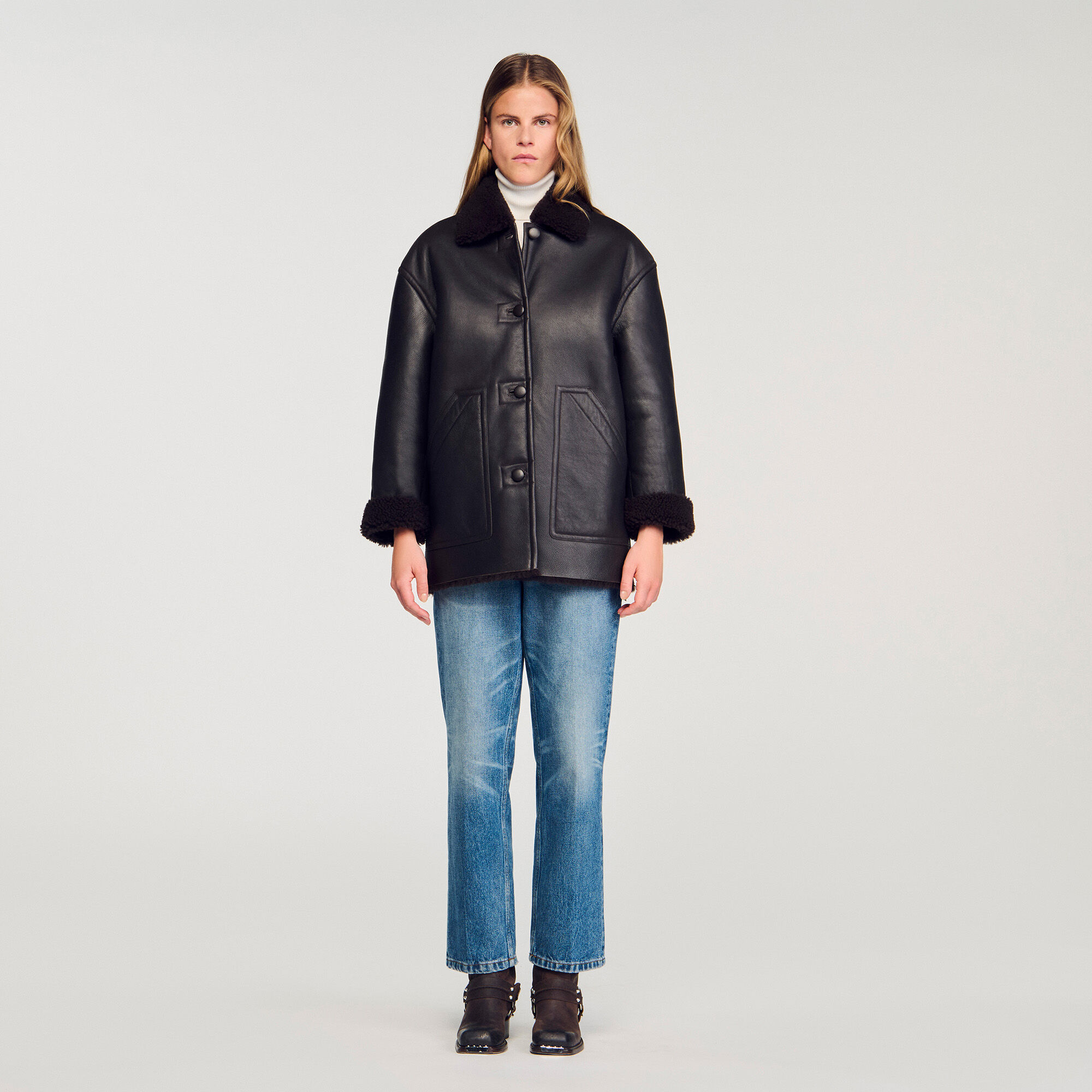 Aviator-Shearlingmantel